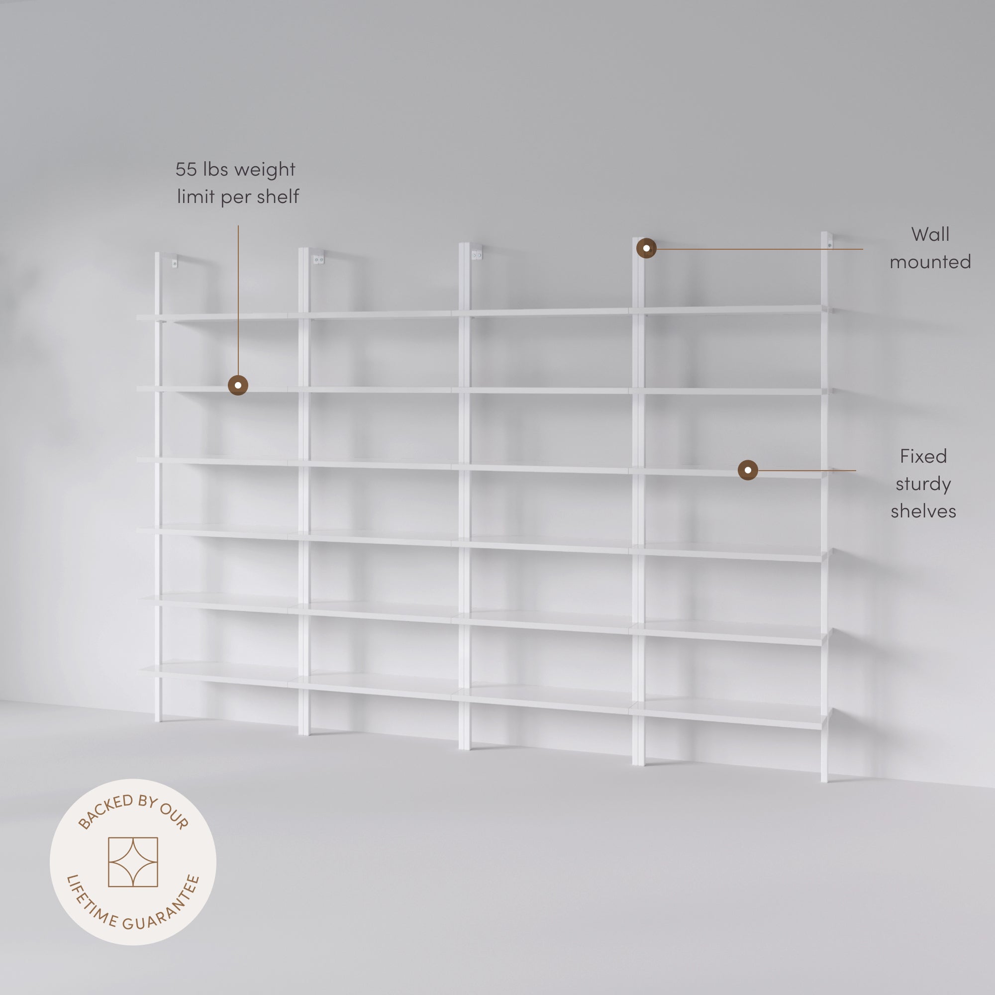 Theo White Ladder Bookshelf Wood & Metal Set of 4 | Nathan James