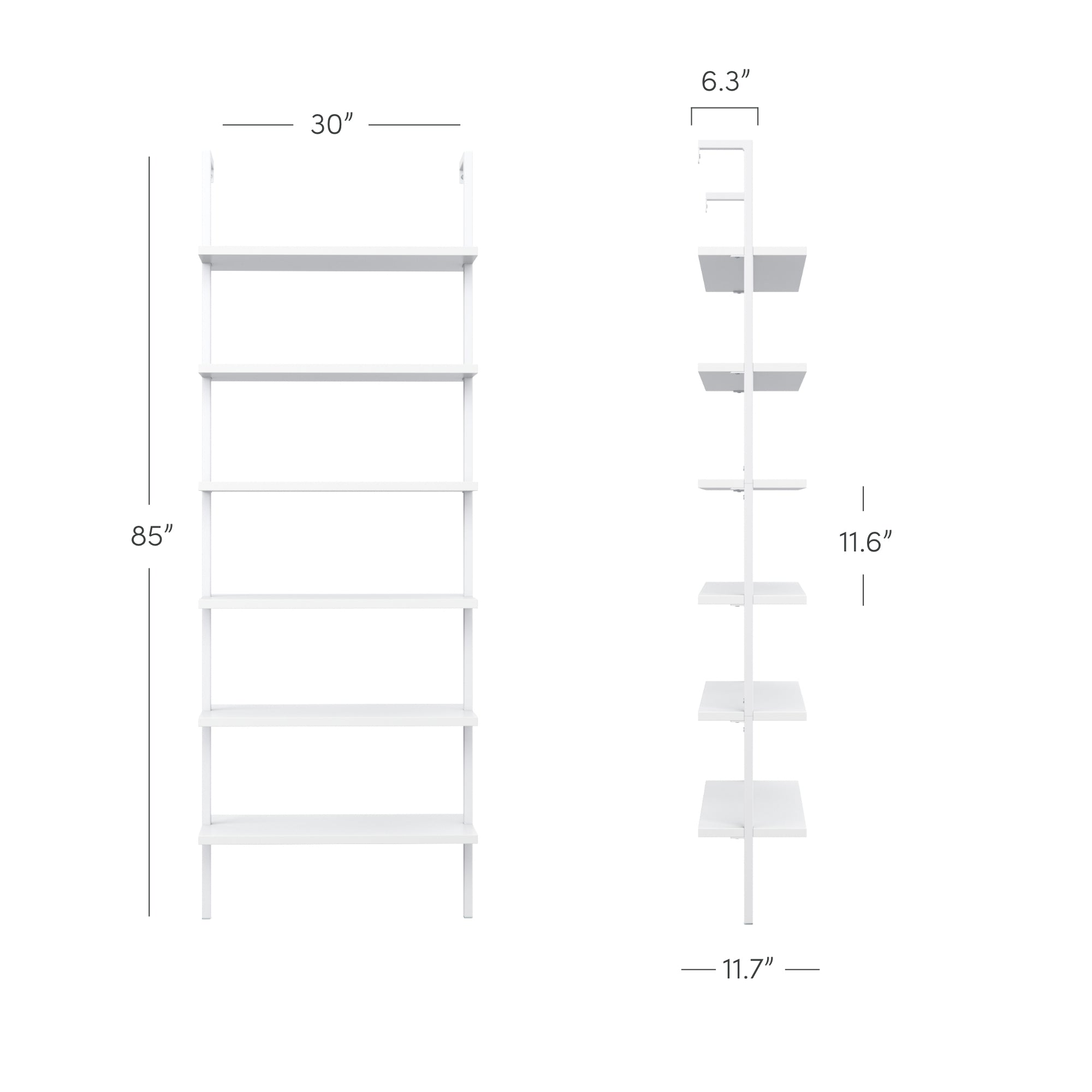 6-Shelf Ladder Bookshelf White (Set of 4) - Thumbnail 4
