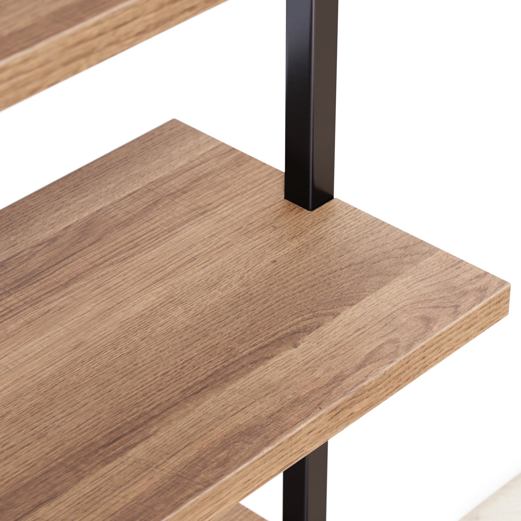 Theo Bookshelf Oak Matte Black 6-Shelf Ladder | Nathan James