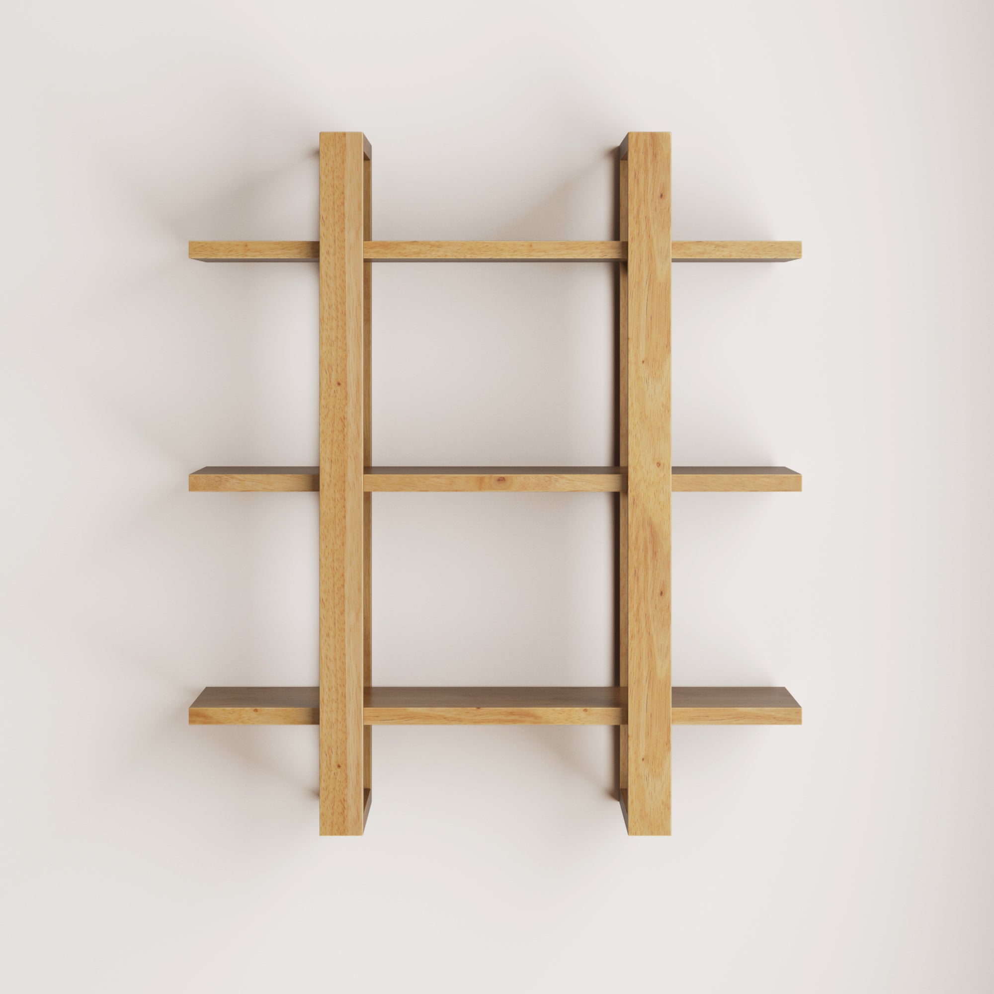 Solid Wood Adjustable Wall Shelf Warm Pine
