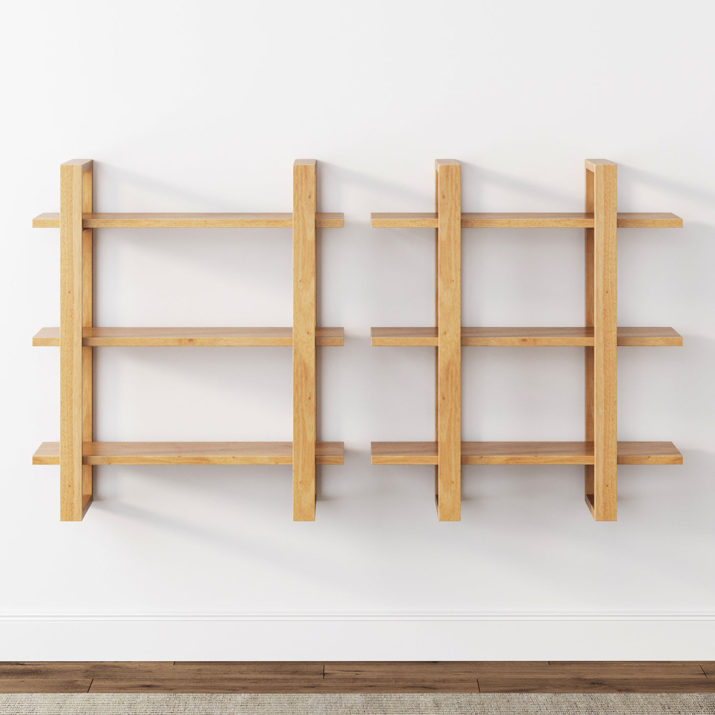Benji Wood Floating Wall Book or Display Shelves Nathan James