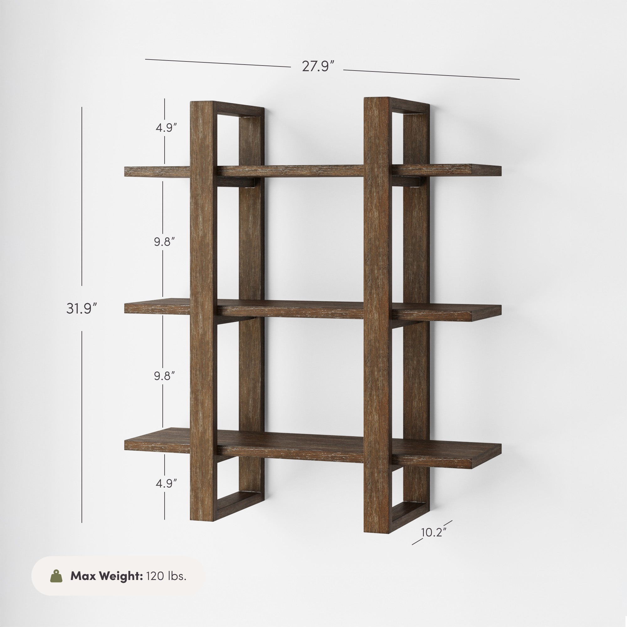 Benji Modern Farmhouse Dark Brown Wood Shelves Set of 4 | Nathan James