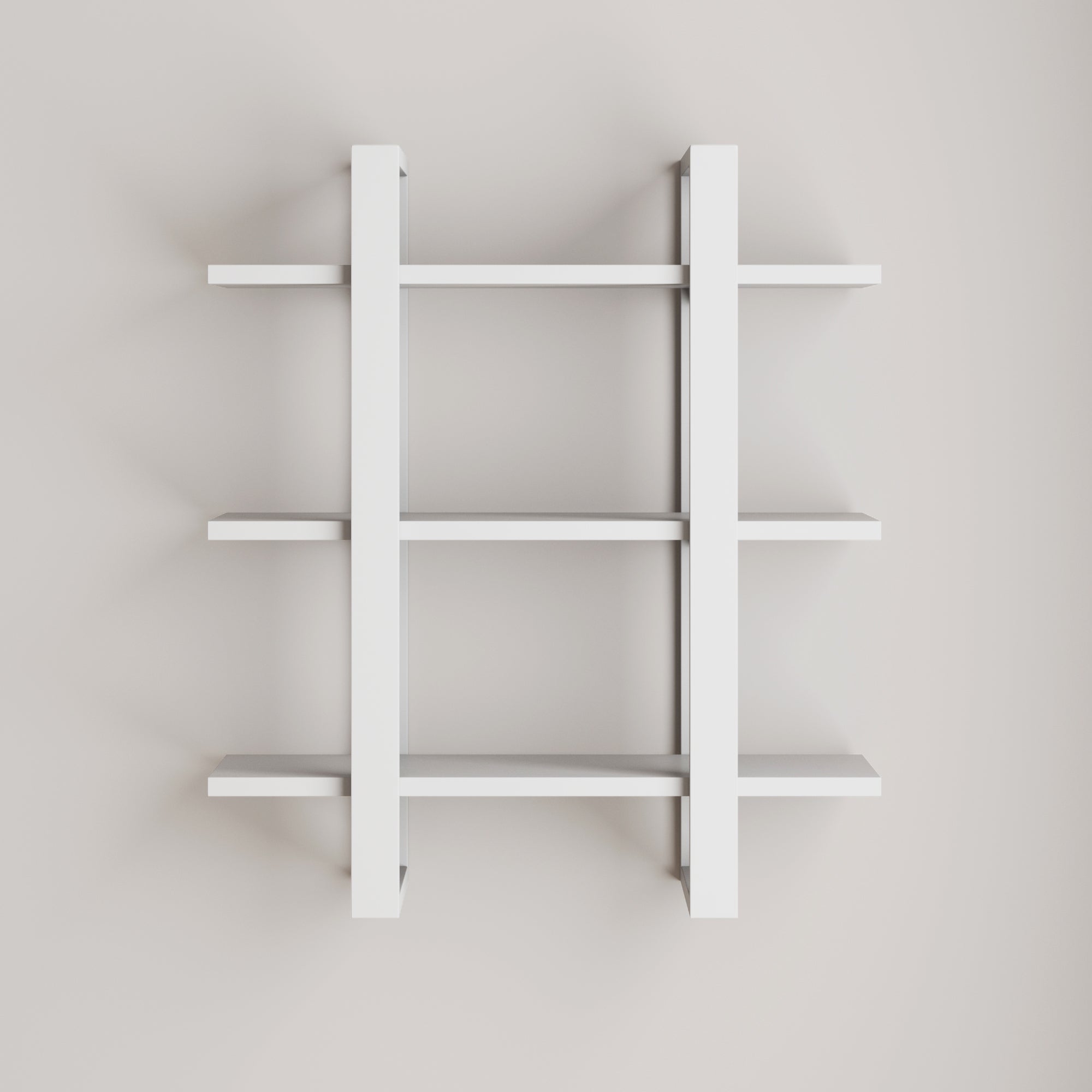 Solid Wood Adjustable Wall Shelf White