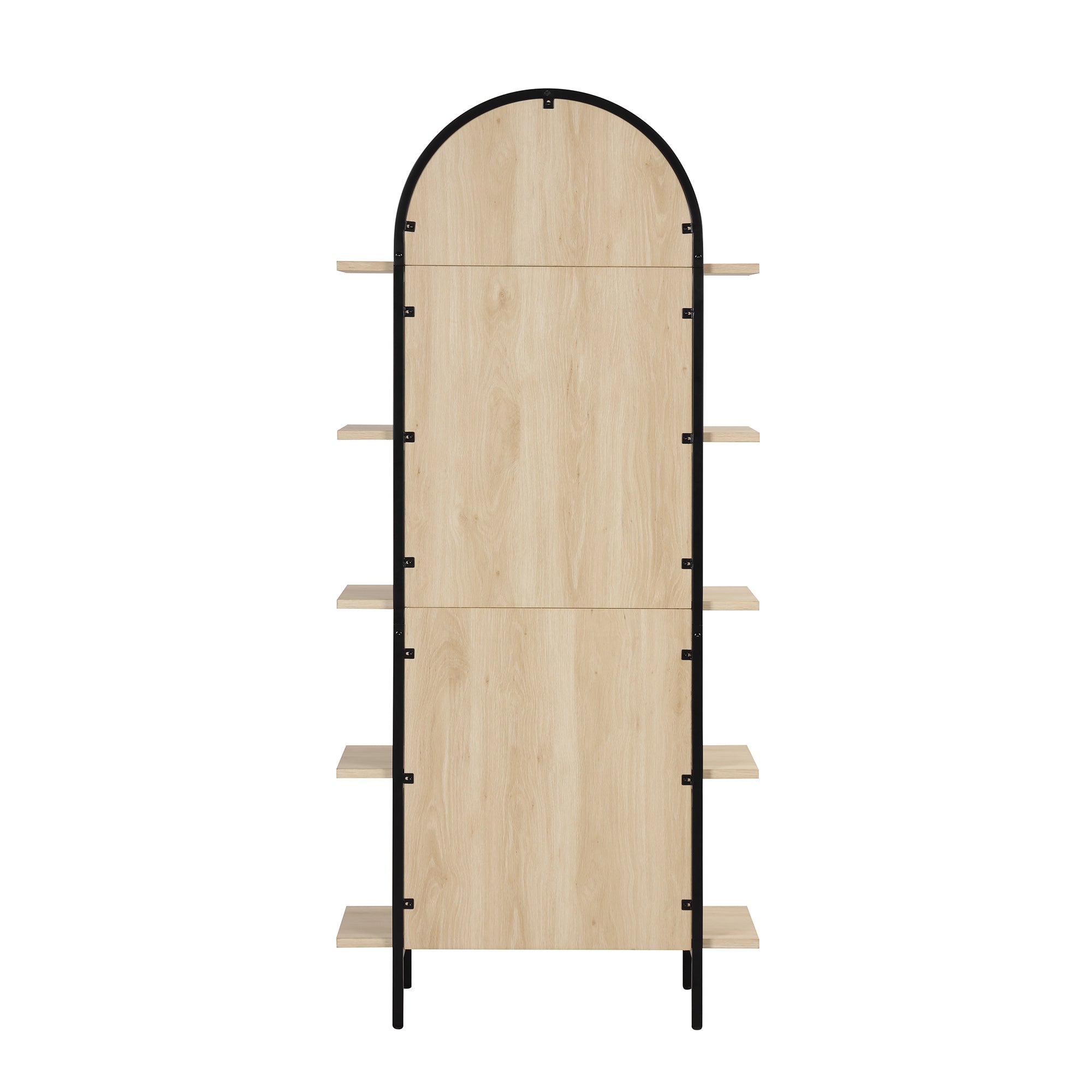Amara Bookshelf Rattan Wood Set of 2 Arched | Nathan James