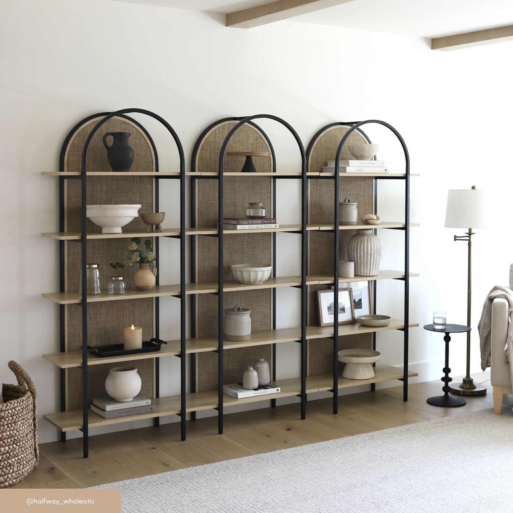 Amara Bohemian Metal Arch Bookshelf Black Set of 4 | Nathan James