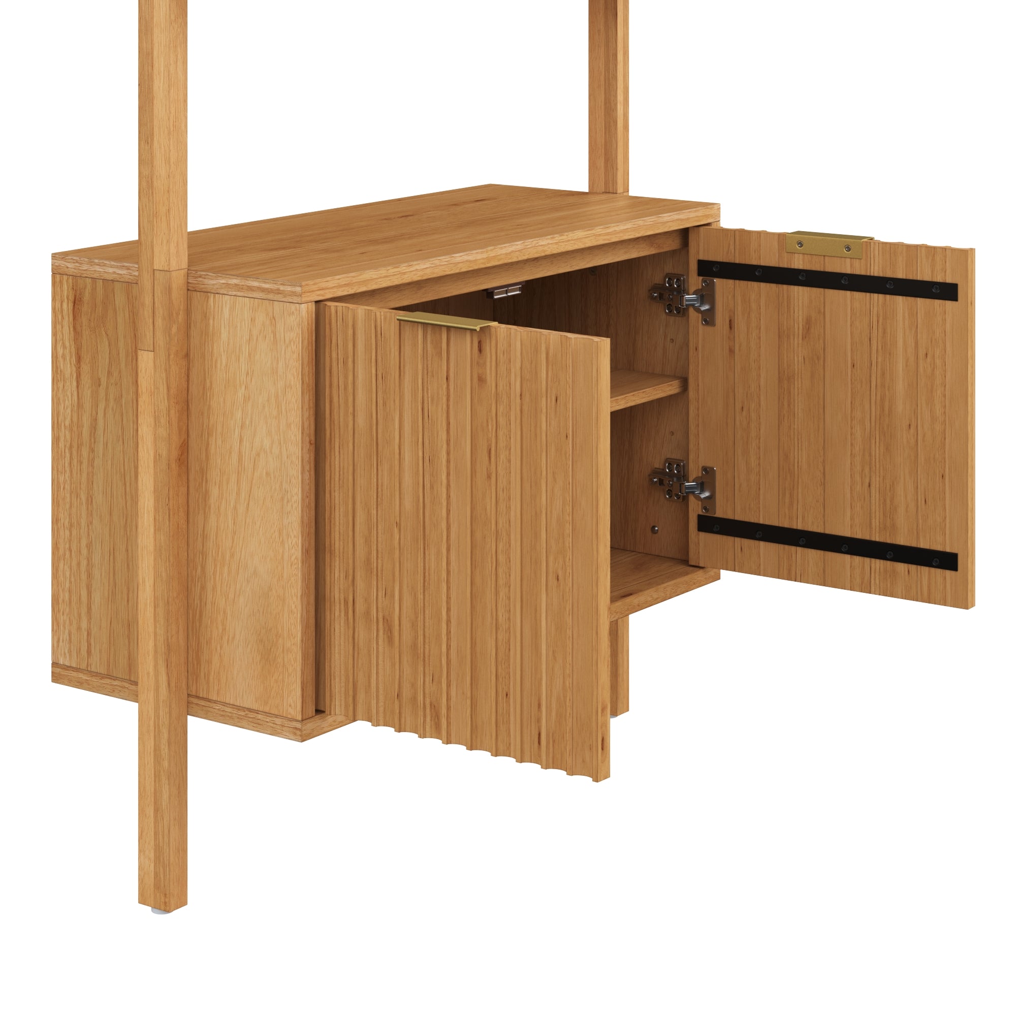 チェスト・キャビネット Antique Book open Shelf Caster Gustav Vintage Acorn and Cane Bookshelf Collection - World Market