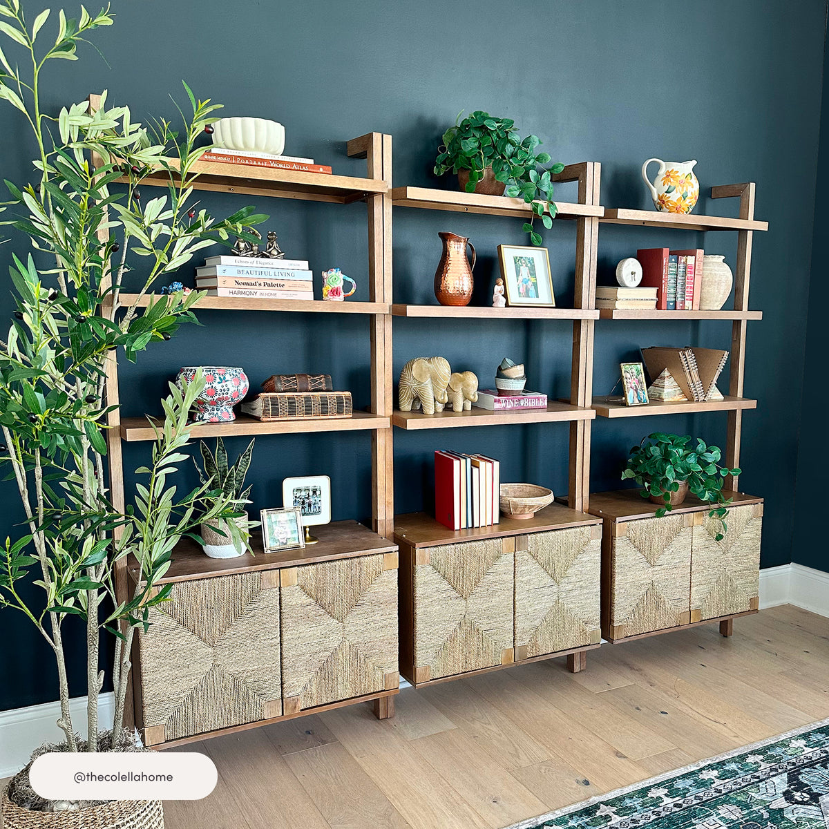 Beacon Bohemian Seagrass & Wood Bookshelf | Nathan James