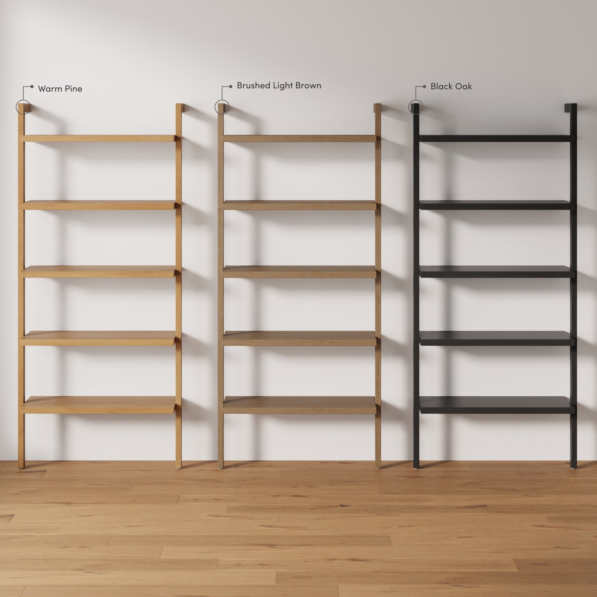 FLYME BASIC BOOKSHELF ウォールナット Beacon Bookshelf Wood Black Oak 5-Tier | Nathan James