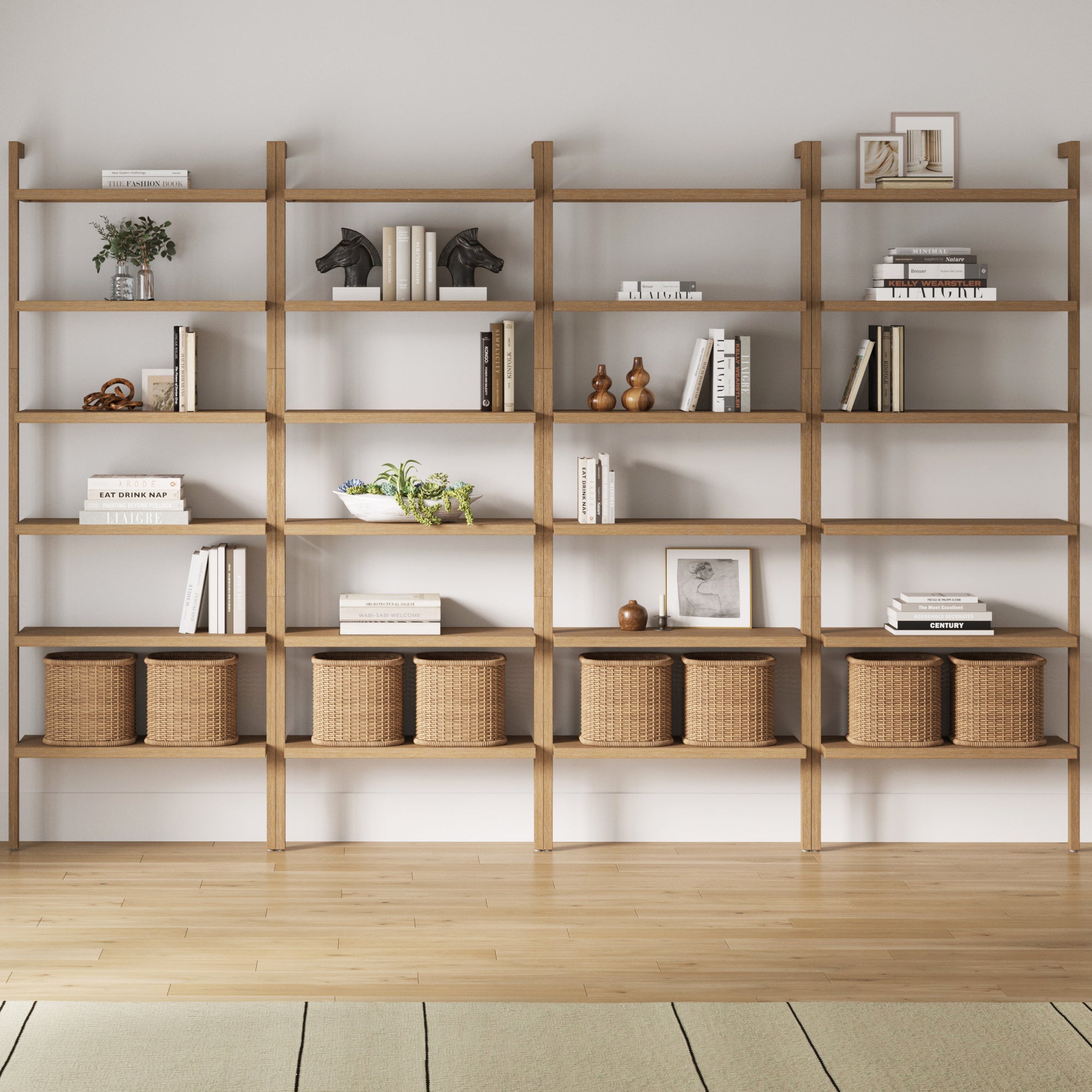 Beacon Bookshelf Solid Wood Light Brown Set of 4 | Nathan James