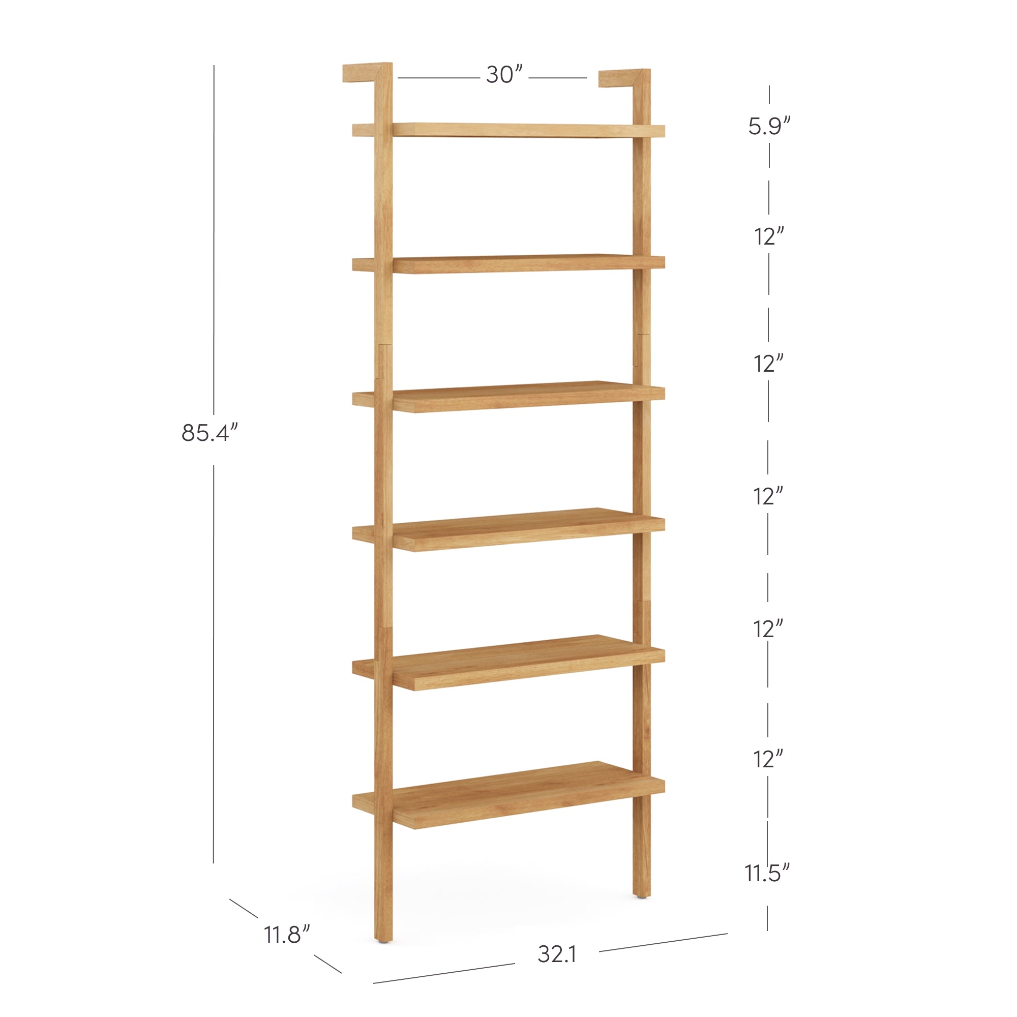 Beacon Bookshelf Solid Wood Warm Pine 6-Shelf | Nathan James