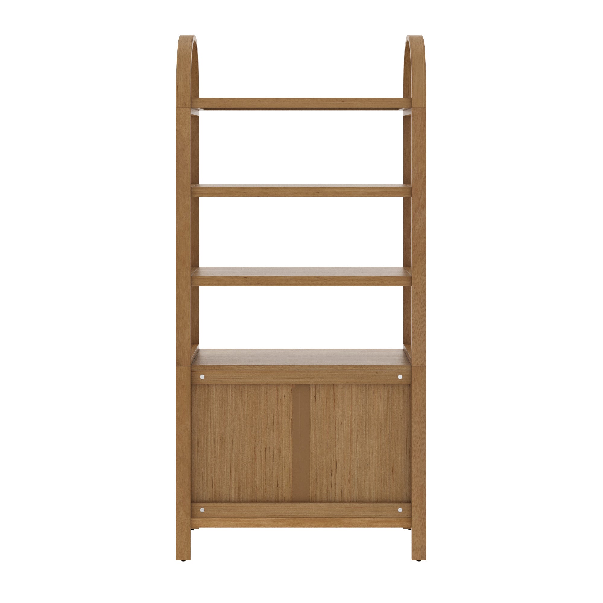 Iris Mid Century Arched Door Bookshelf Brown Set of 2 | Nathan James