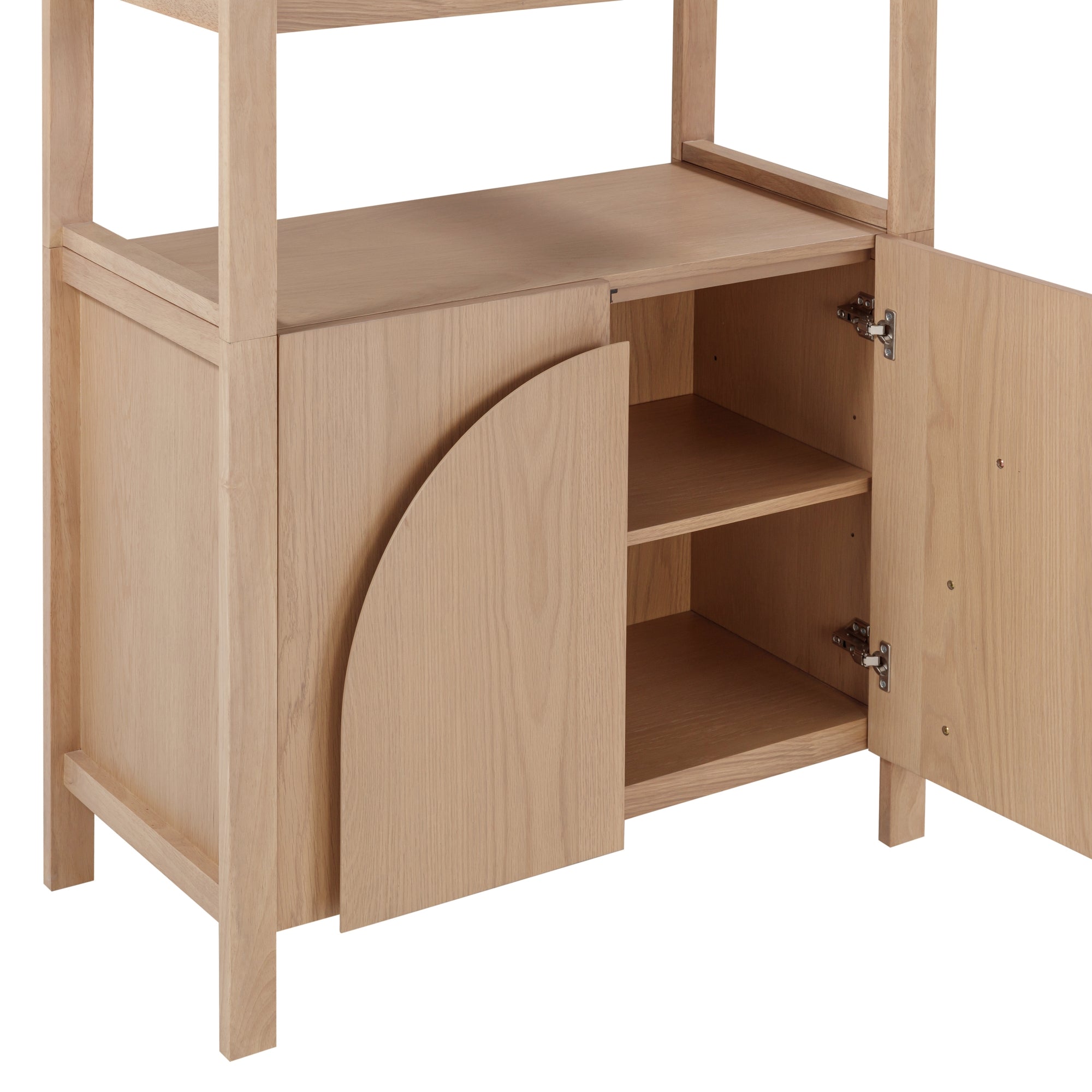 Iris Mid Century Arched Door Bookshelf Raw Oak | Nathan James