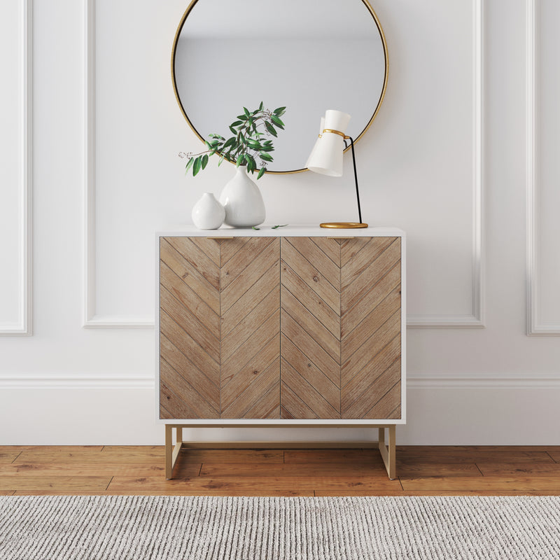 Enloe Wood Modern Sideboard Storage Cabinet 2-Door | Nathan James