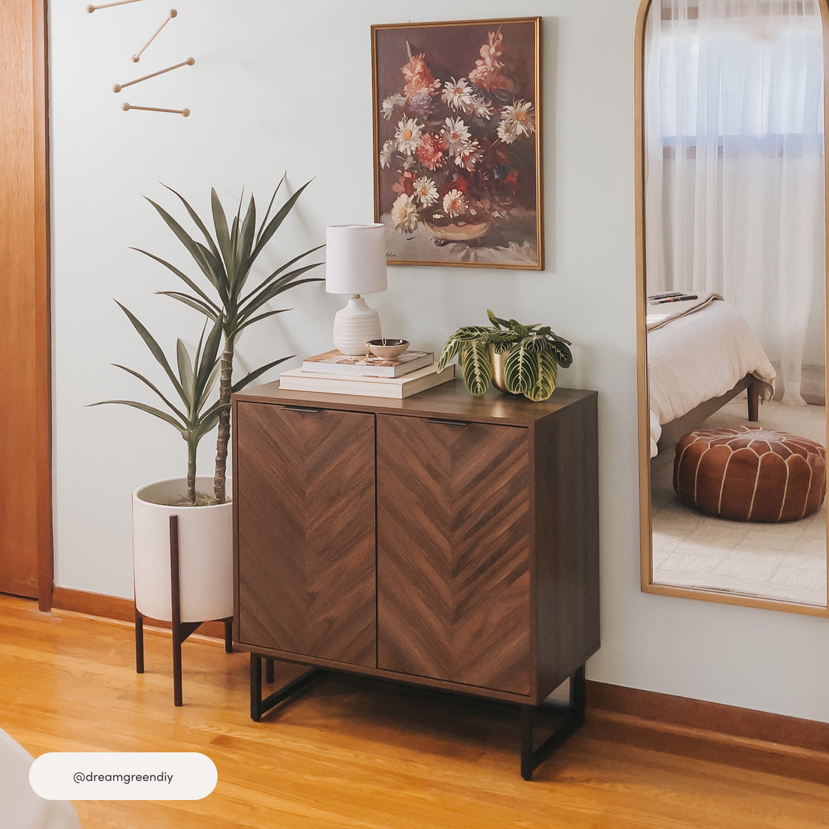 Nathan James Enloe Storage Cabinet in Walnut/Black