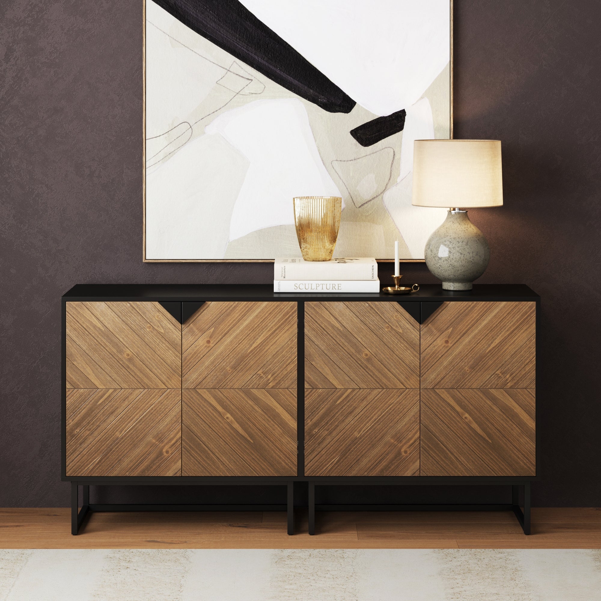 Enloe Credenza Brushed Fir Set of 2 | Nathan James