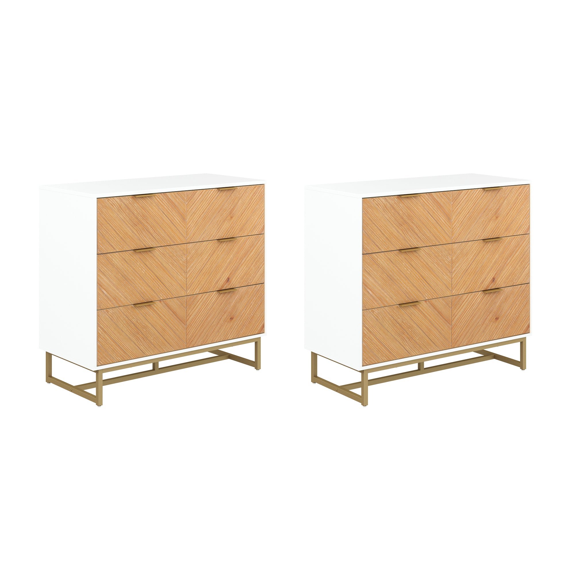 Boho Herringbone 3-Drawer Dresser - Thumbnail 2