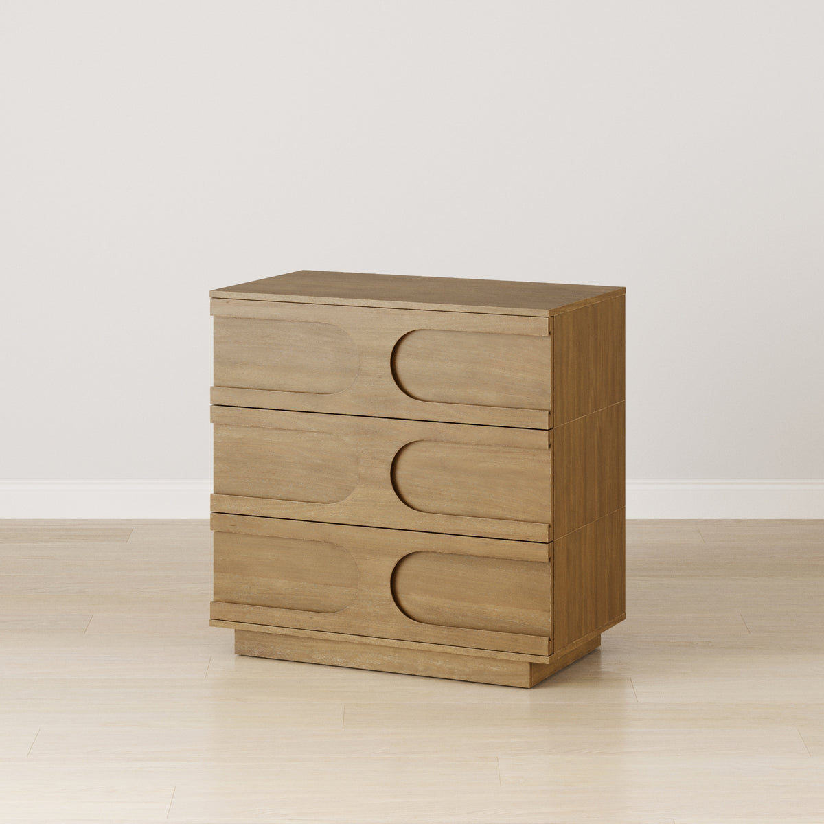 Mid-Century Modern Wood Stackable 3-Drawer Dresser Brown