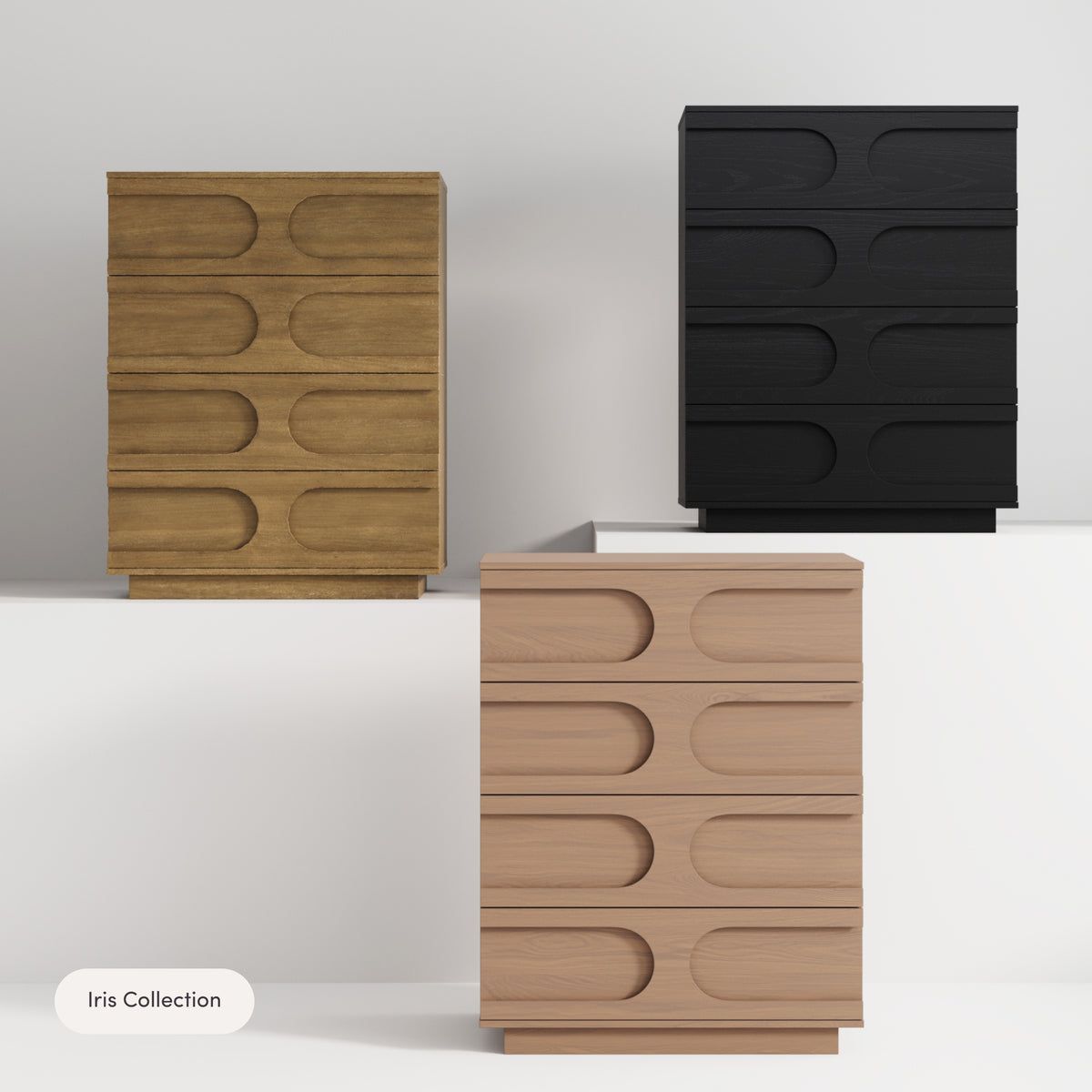 Mid-Century Modern Wood Stackable 4-Drawer Dresser Brown - Nathan James