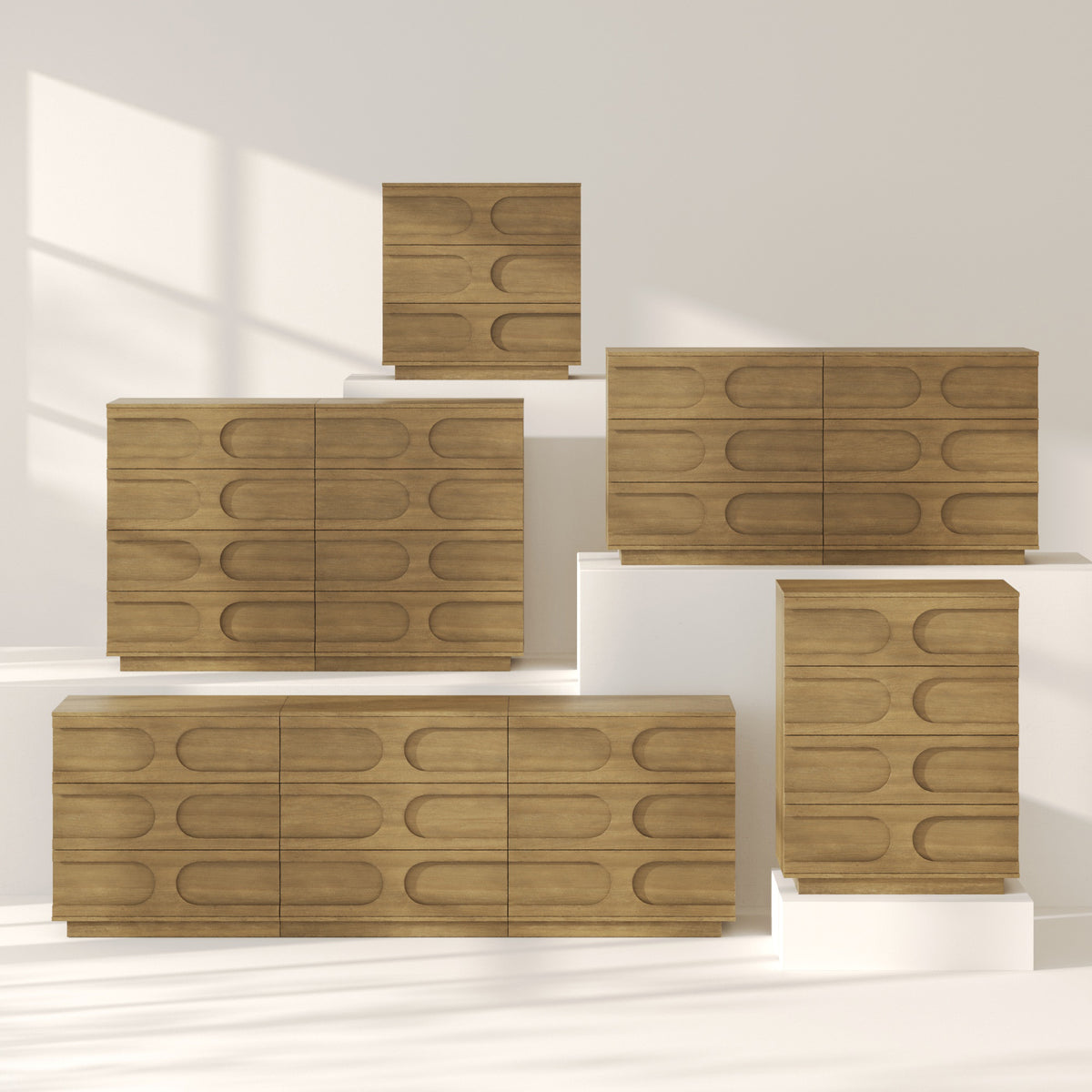 Mid-Century Modern Wood Stackable 8-Drawer Dresser Brown - Nathan James