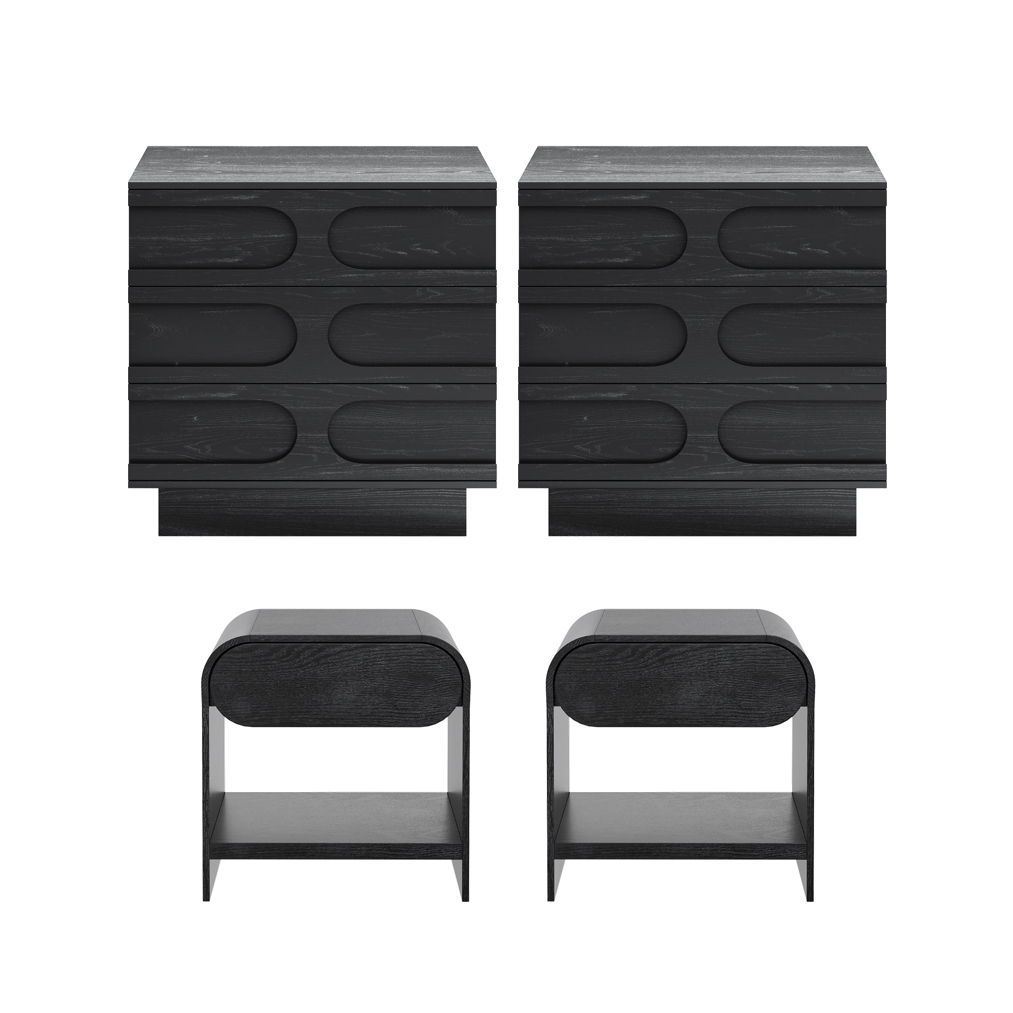 Mid-Century Two Arched Dressers and Nightstands Set - Thumbnail 5