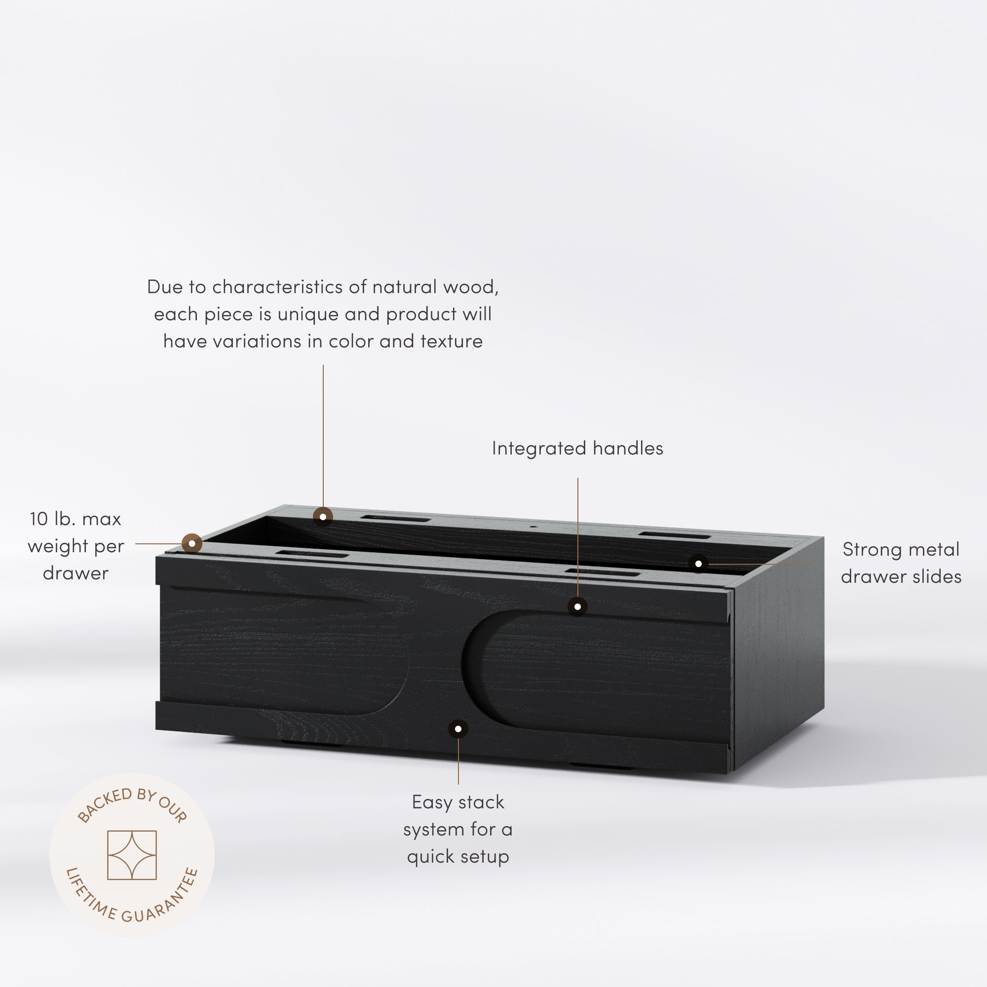 Iris Dresser Black Arched Stackable | Nathan James