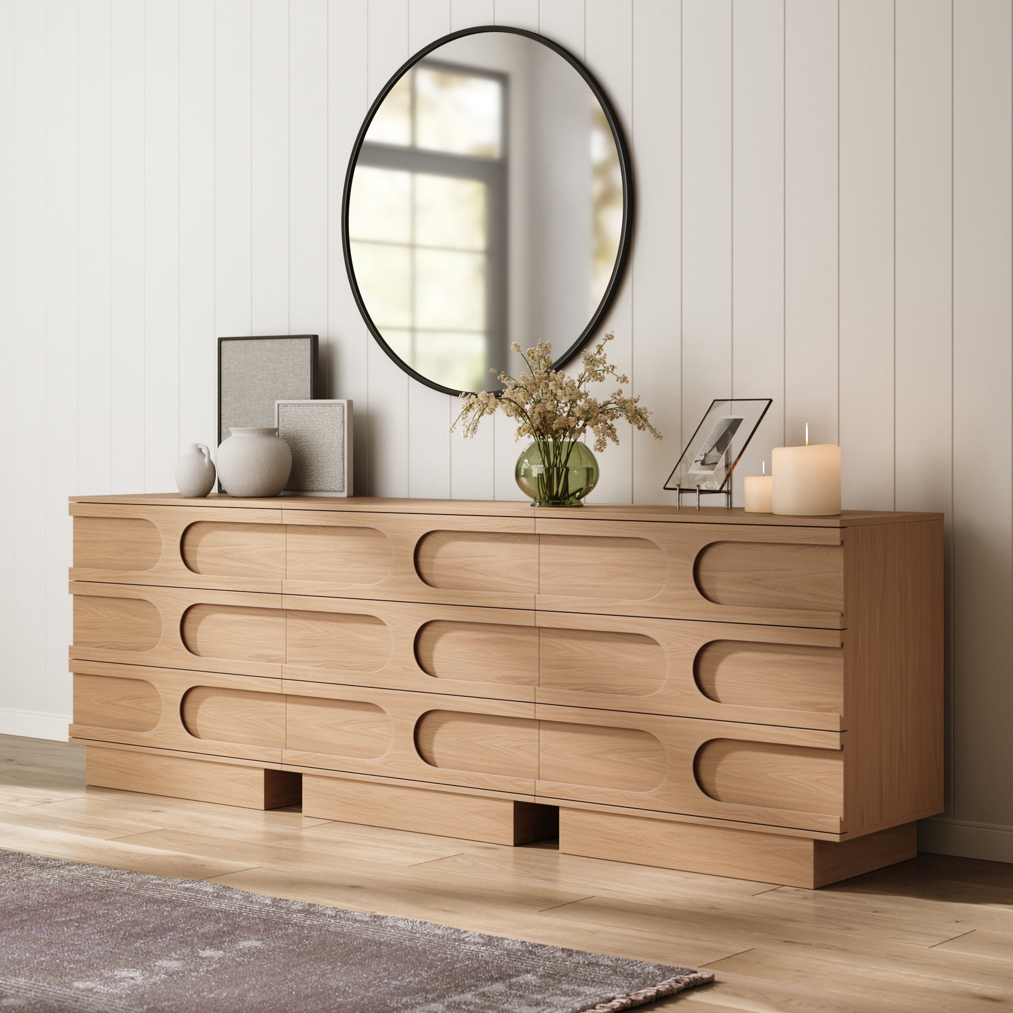 Mid-Century 3-Drawer Arched Dresser - Thumbnail 3