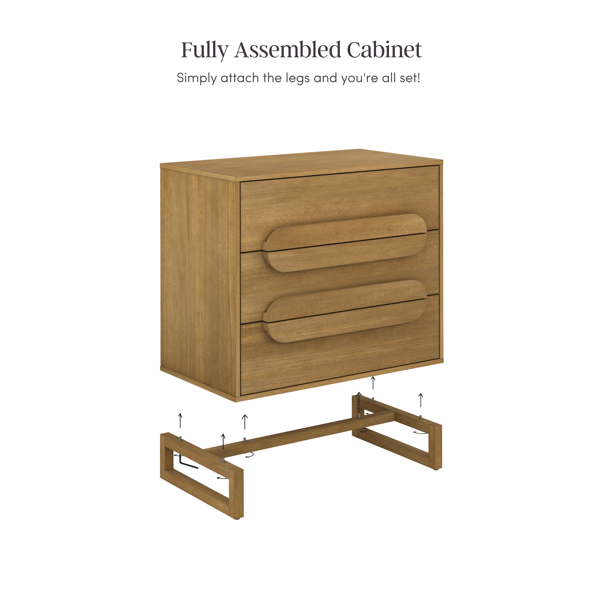 Novi Dresser Solid Wood 3-Drawer Modern | Nathan James