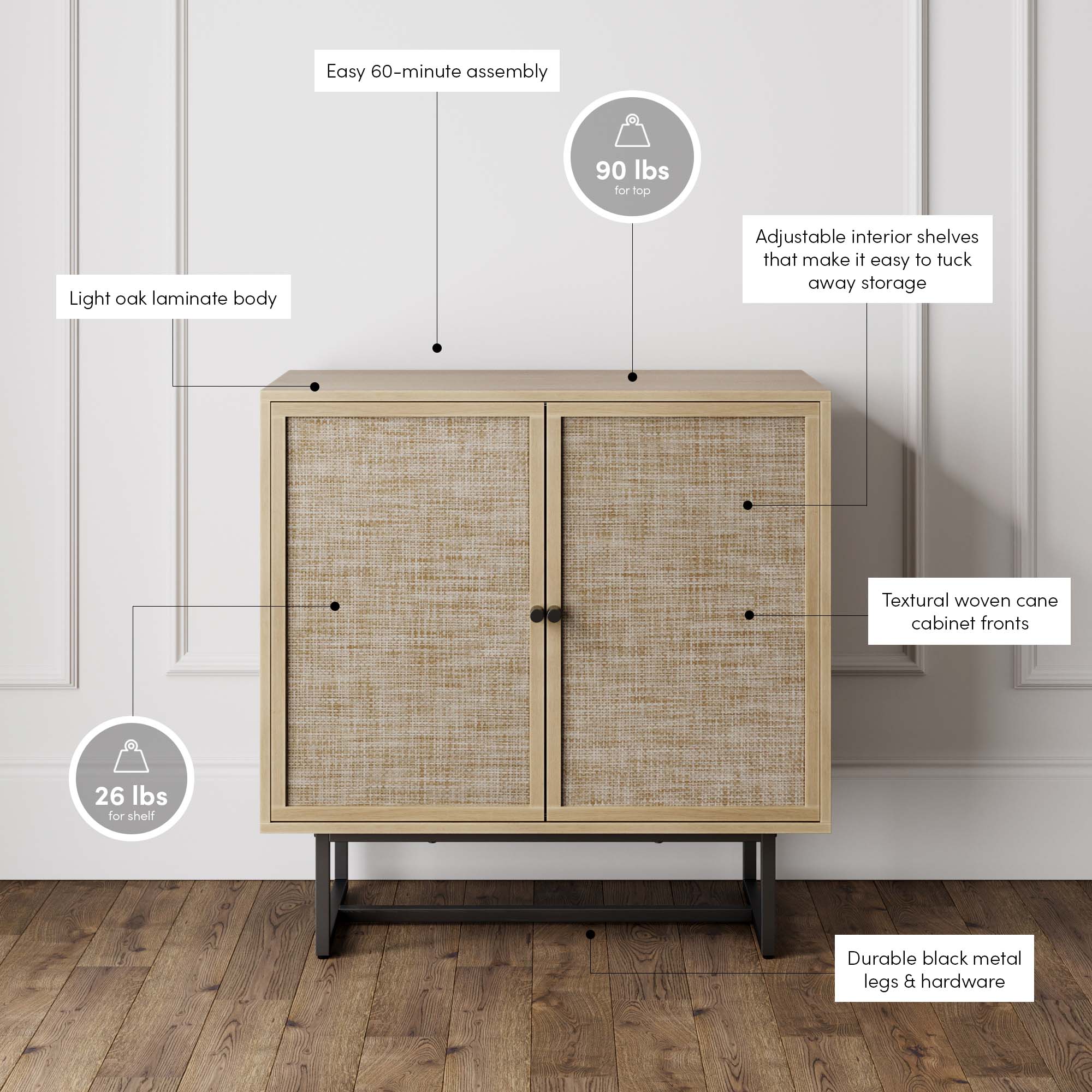 Nathan James Kova Storage Cabinet Credenza - Thumbnail 3
