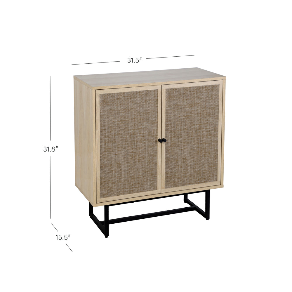 Kova Boho Rattan Wood Sideboard Cabinet Metal Base | Nathan James