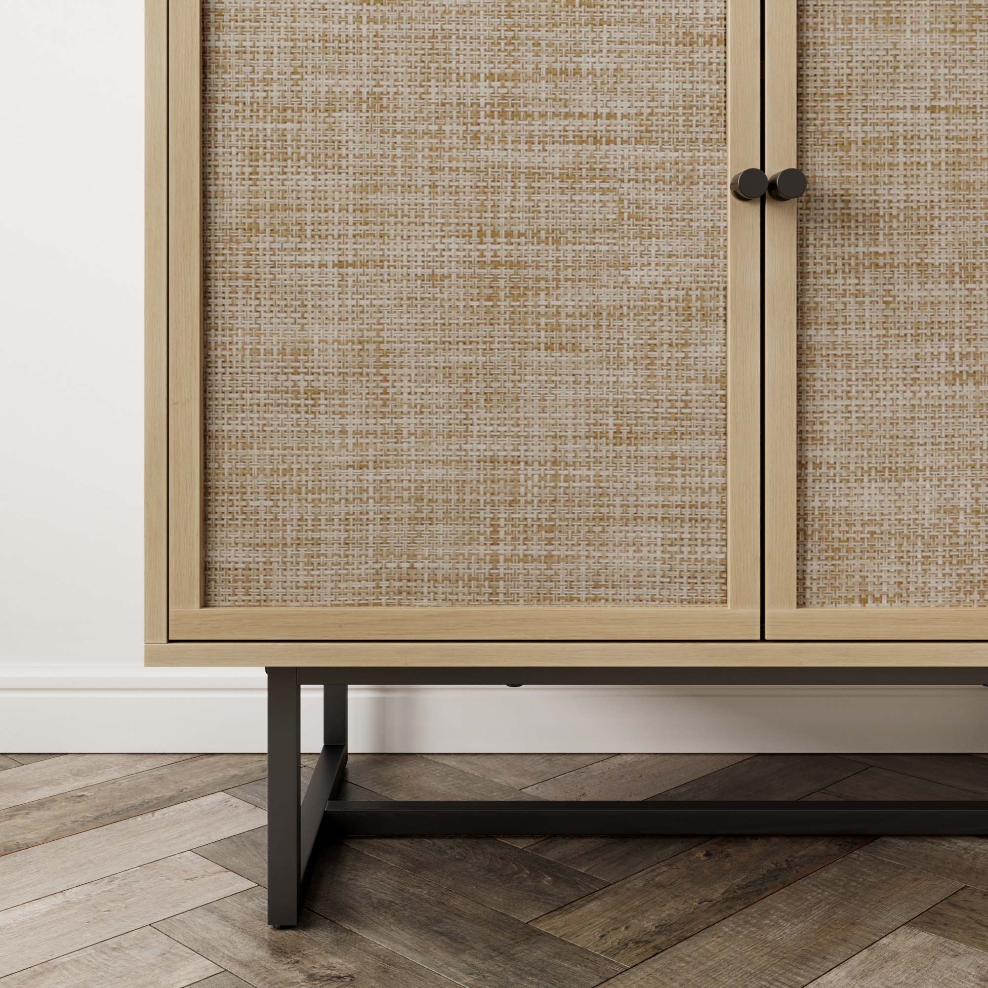 Nathan James Rattan Storage Cabinet Credenza - Thumbnail 3