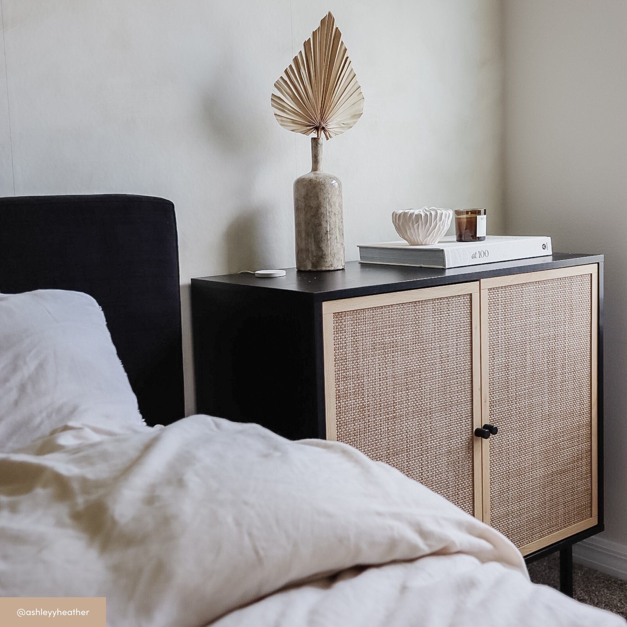 Boho Kova Rattan Wood Black Oak Console | Nathan James