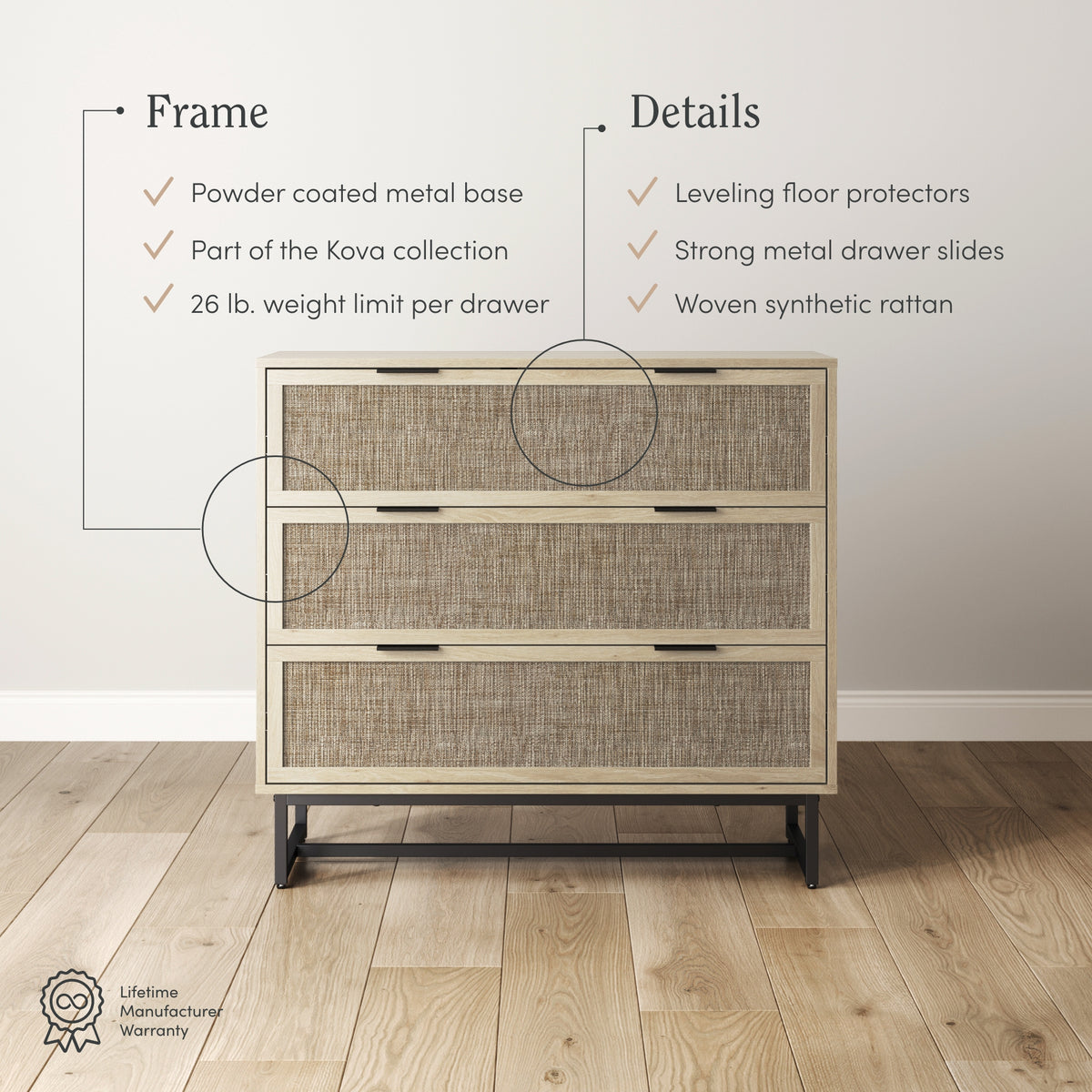 Kova Bohemian Wood & Metal Dresser