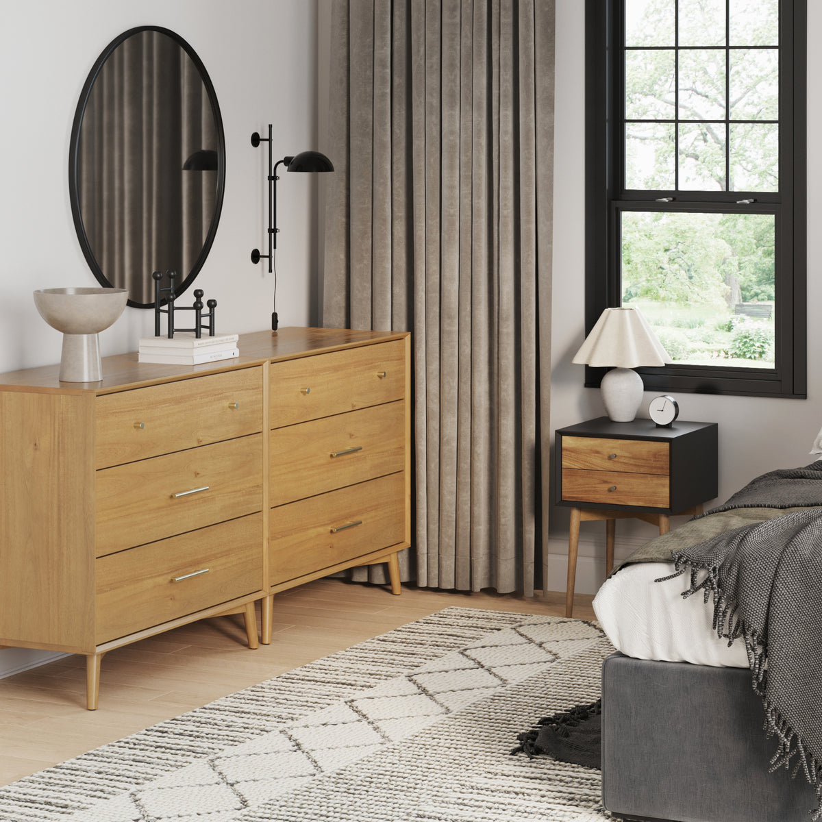 dresser nightstands Wooden 2 Dressers and 2 Set Light Acacia/Black fall_faves_10_14 Shop jcpenney cocktail dresses while its sleek design COLOR:Pale Pink