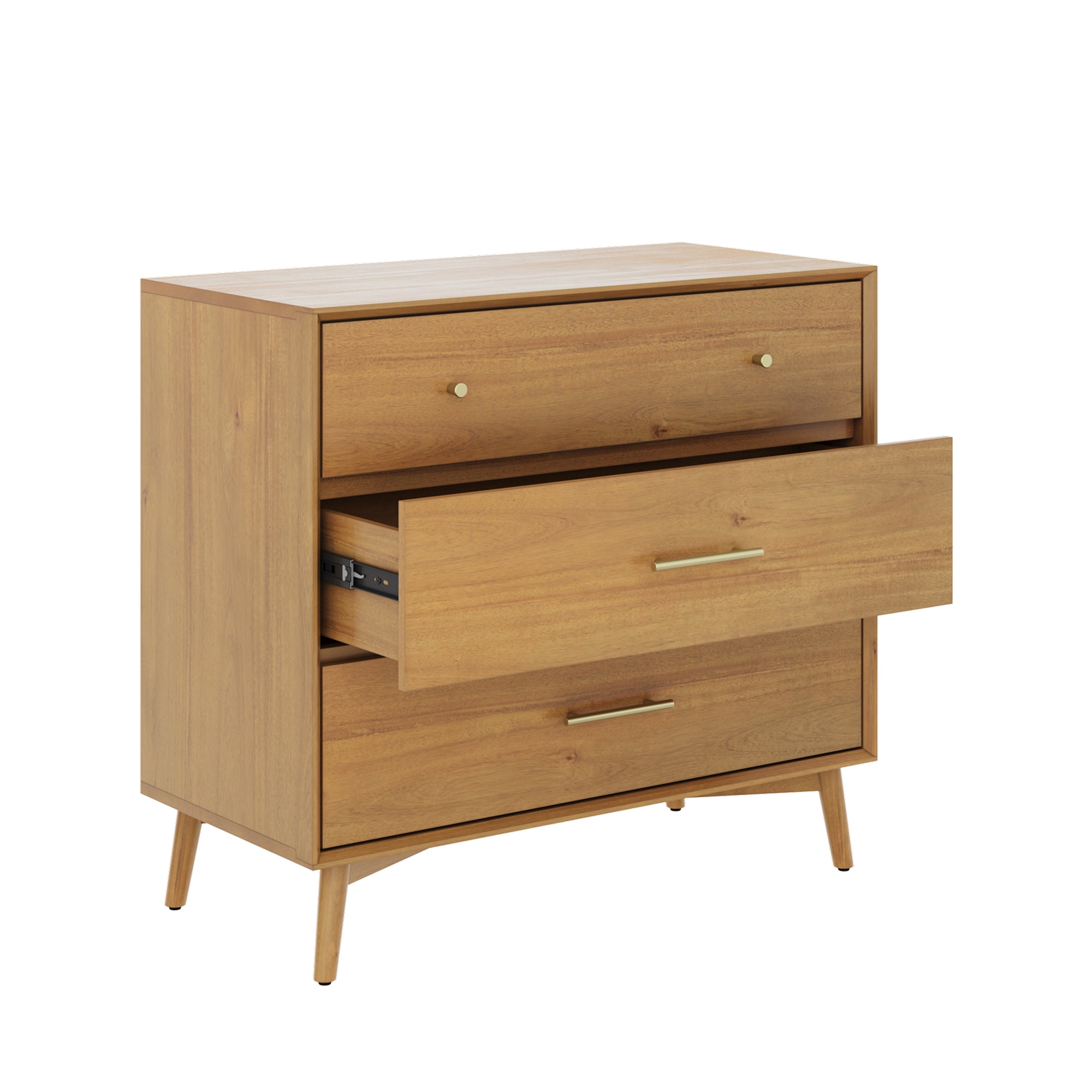 Mid-Century Modern Acacia 3 Drawer Dresser
