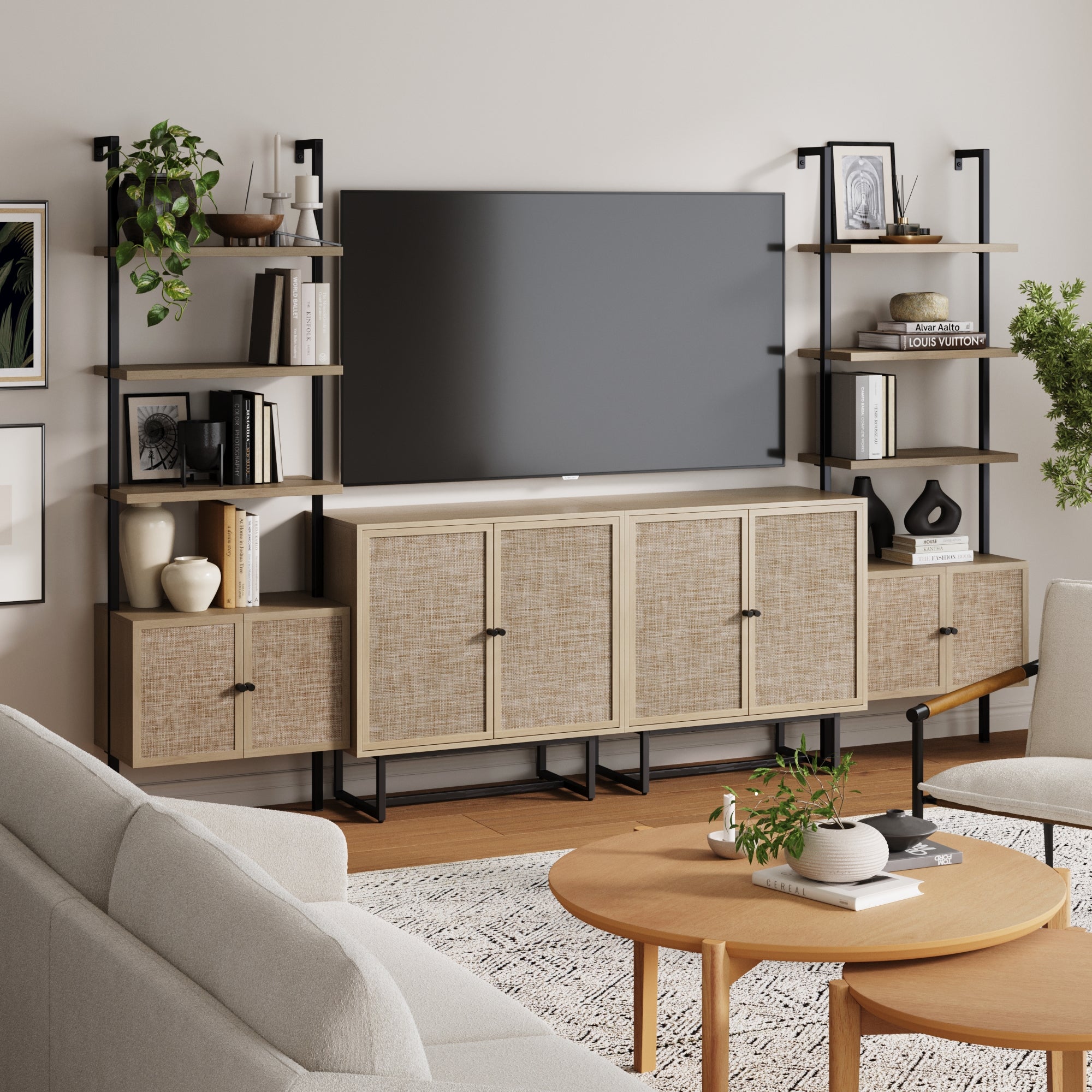 Boho Rattan Entertainment Center - Thumbnail 5