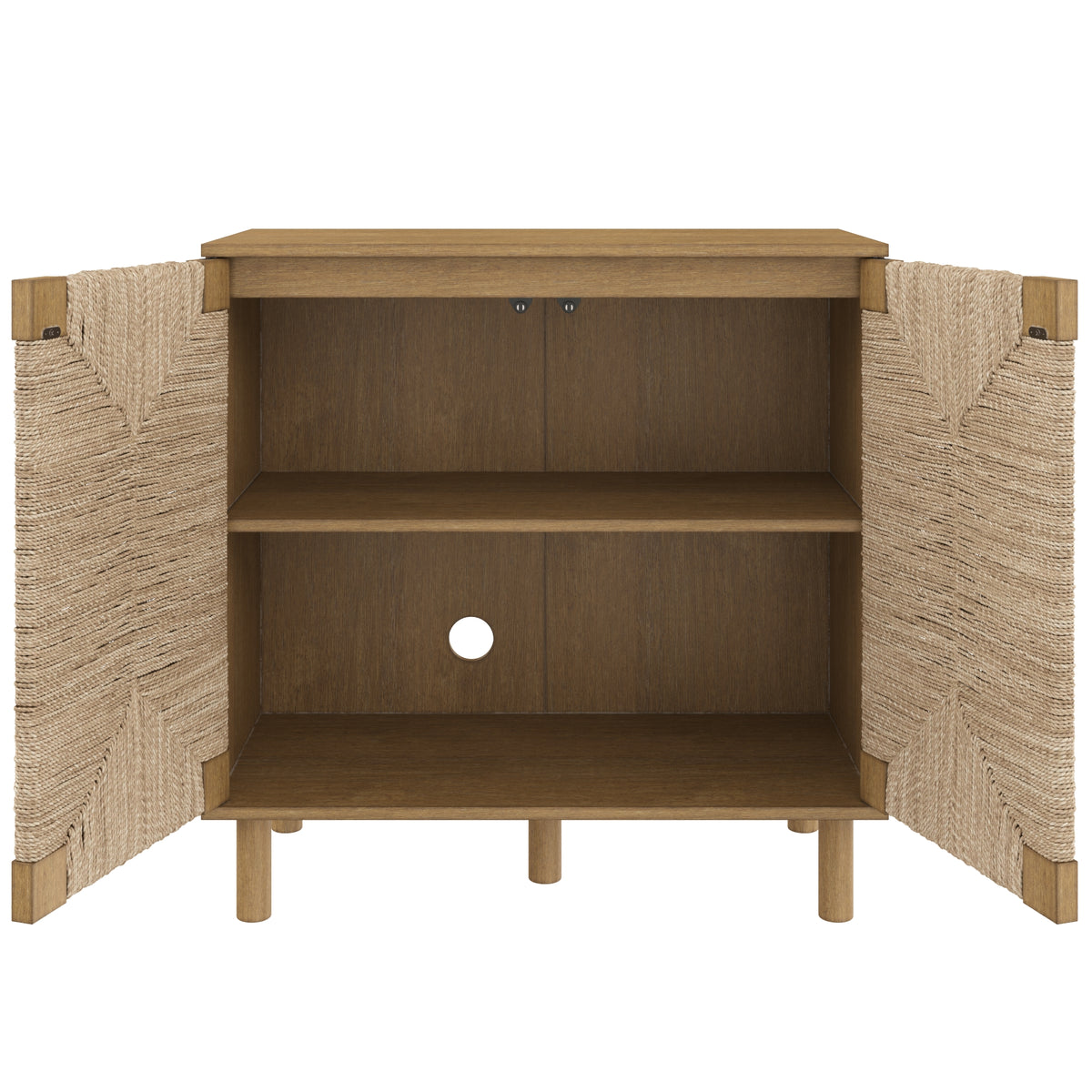 Beacon Entertainment Center Seagrass Light Brown 3-Pc | Nathan James