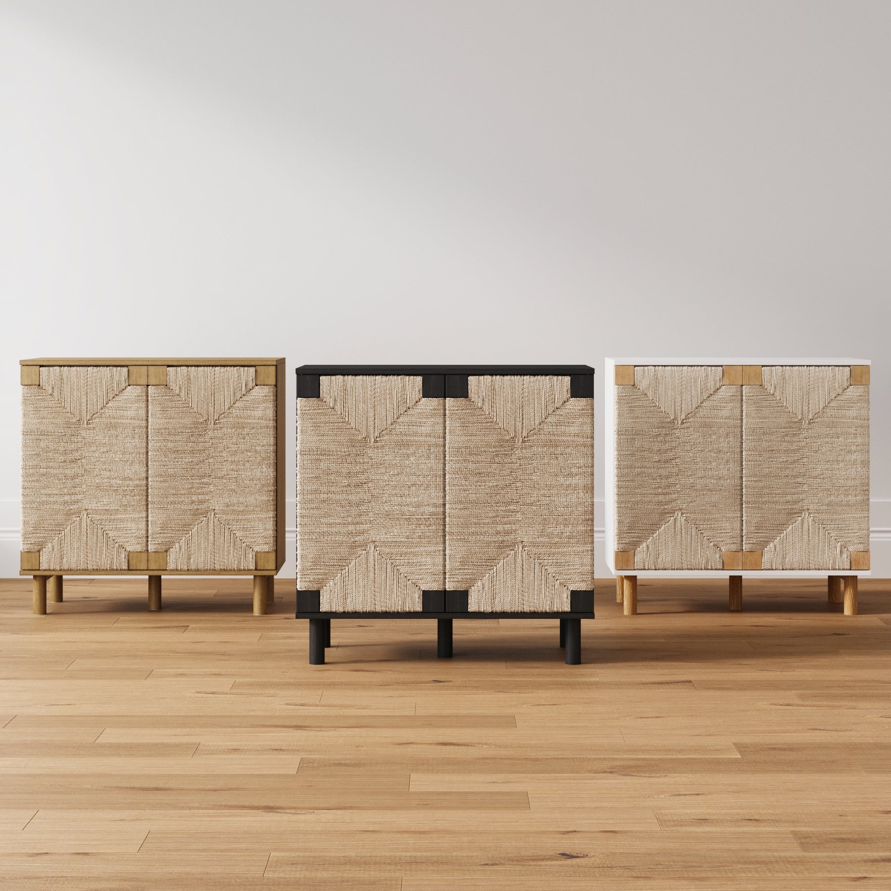 Wood & Seagrass Storage White