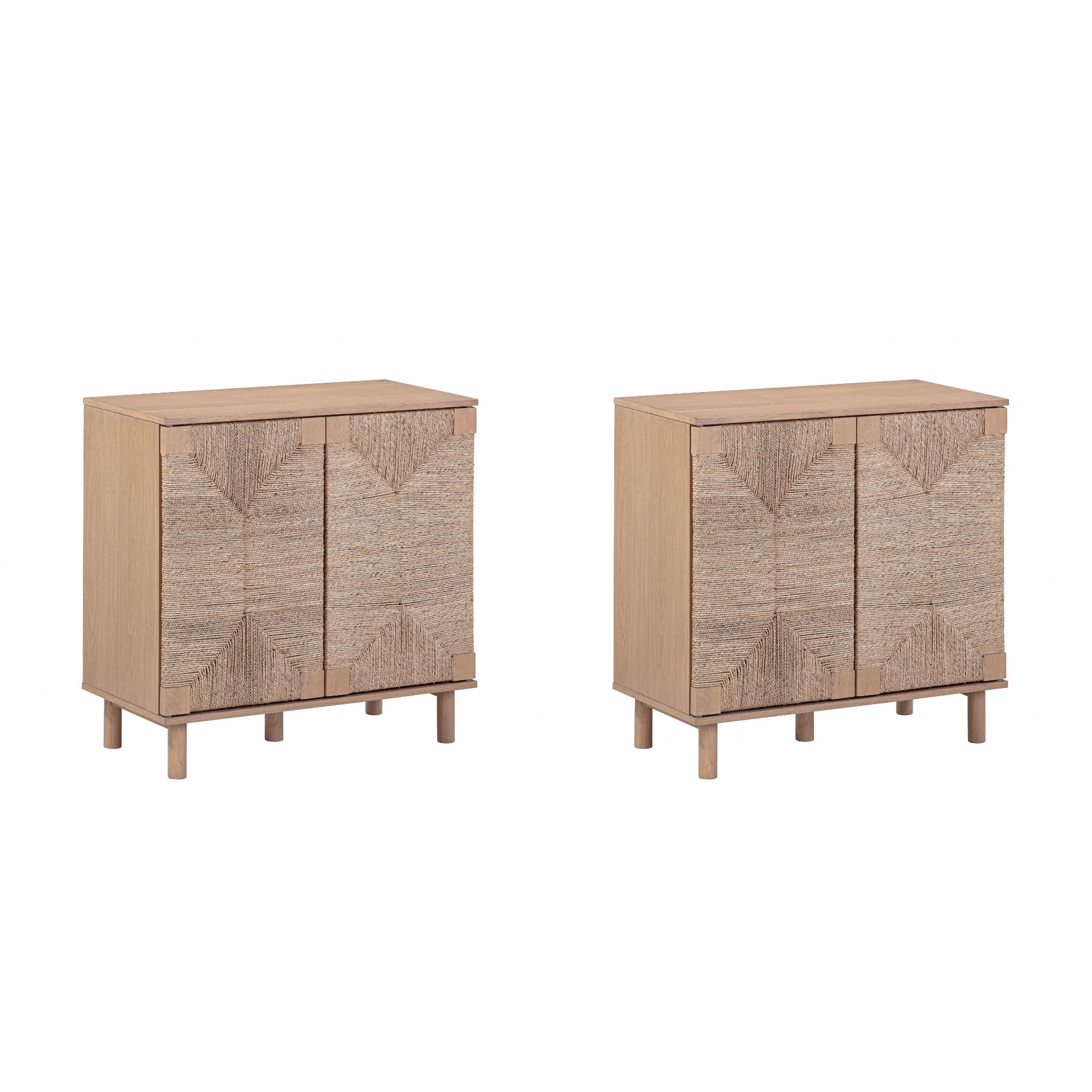 Beacon Credenza Seagrass Raw Oak Set of 2 | Nathan James