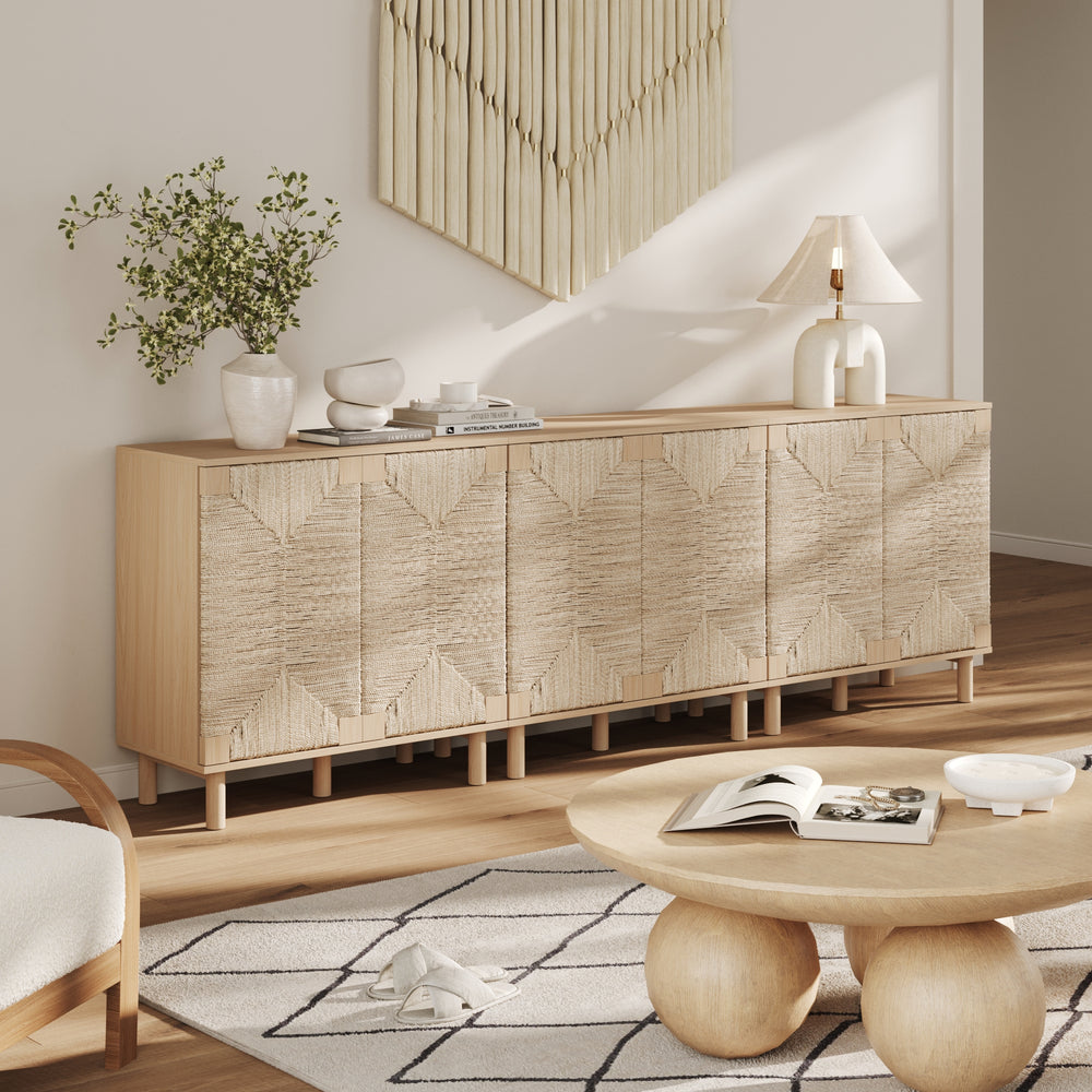 Beacon Storage Cabinet Wood Seagrass Raw Oak | Nathan James