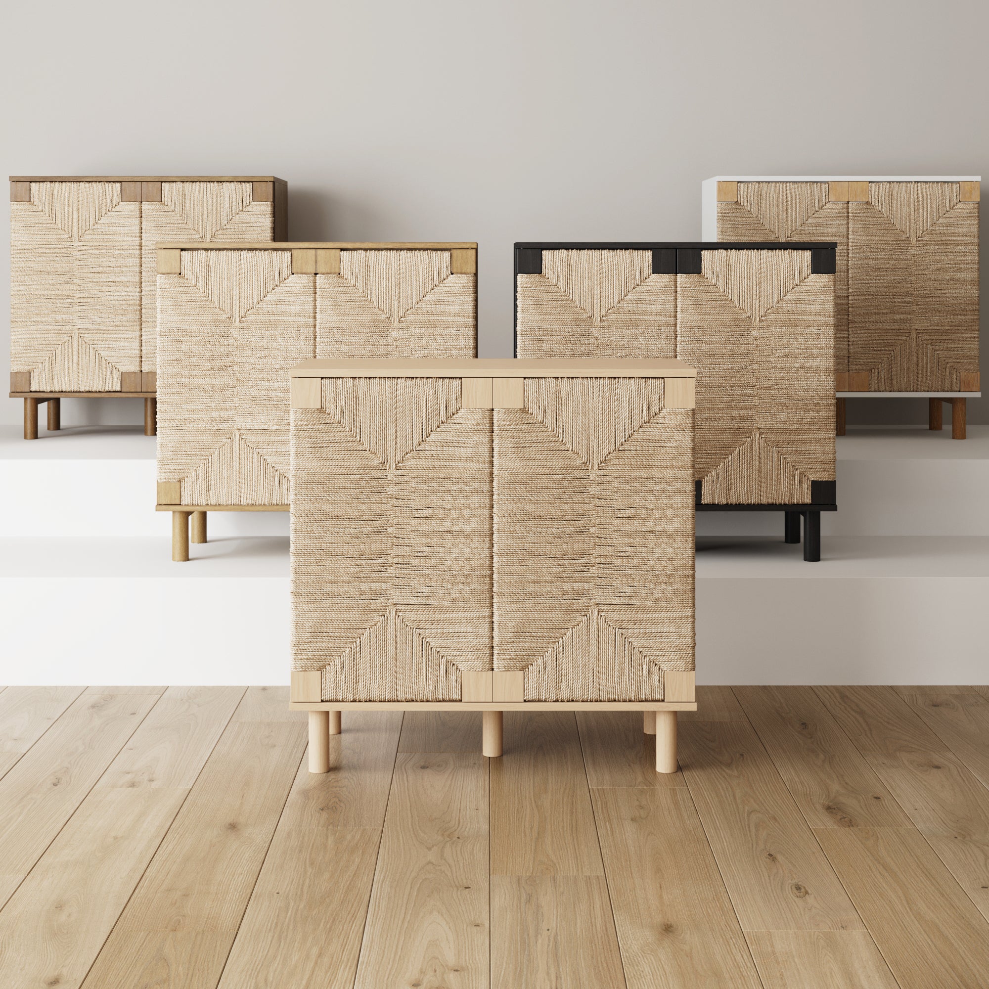 Boho Beacon Wood Seagrass Console | Nathan James