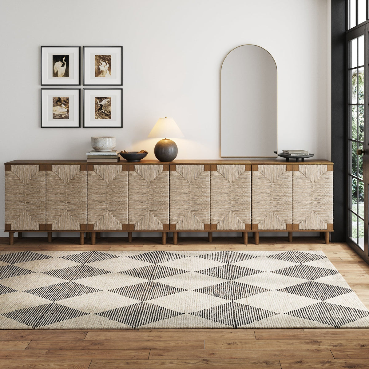 Beacon Credenza Seagrass Dark Brown Set of 4 | Nathan James