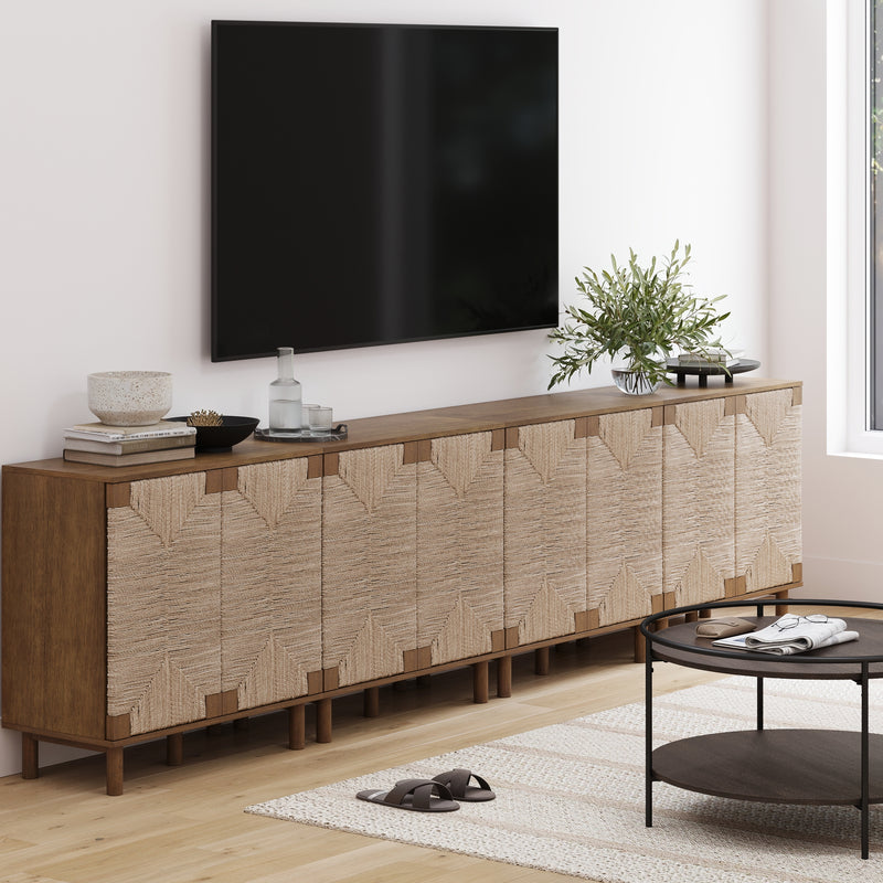 Beacon Credenza Seagrass Dark Brown Set of 4 | Nathan James