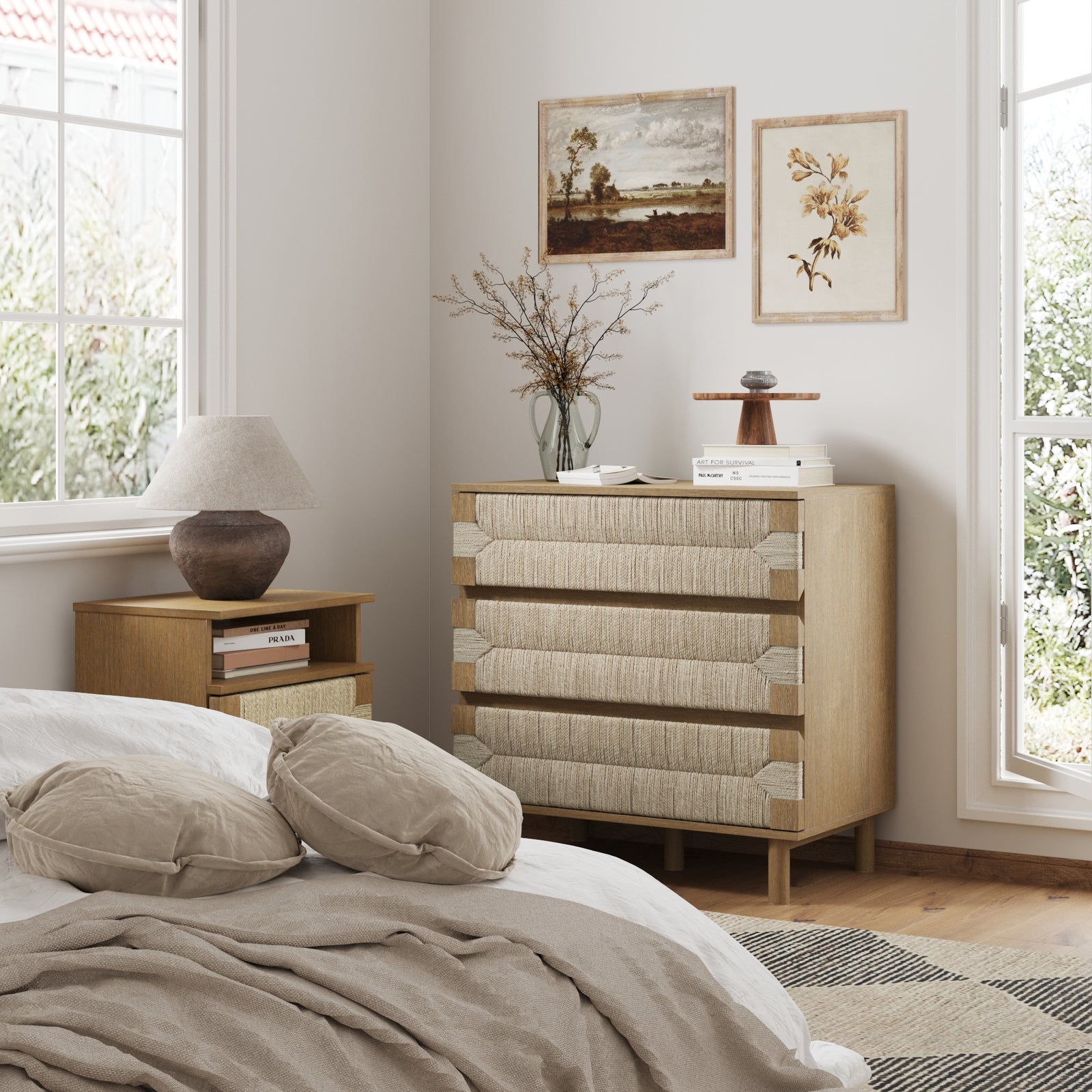 Beacon Dresser Seagrass Light Brown 3-Drawer