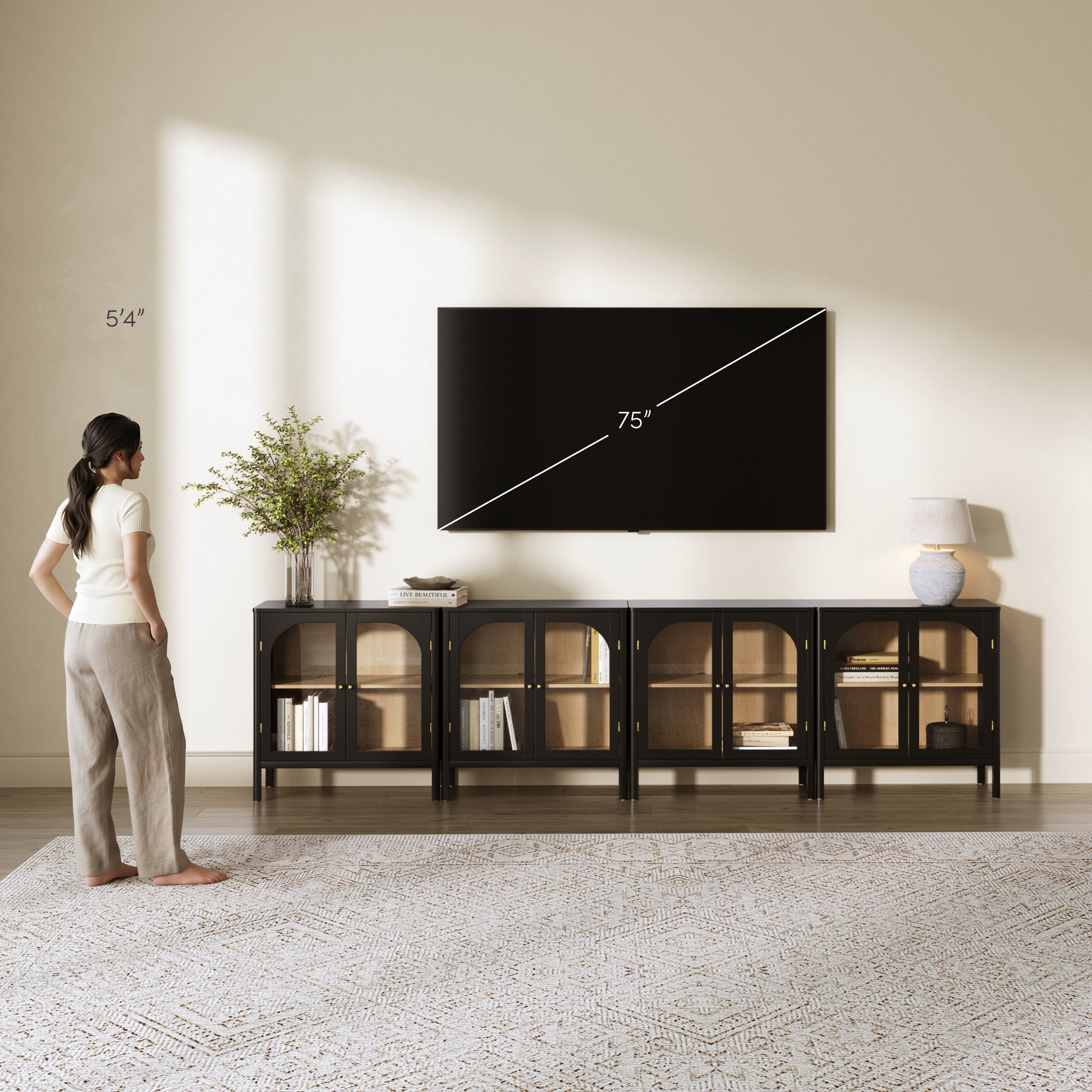 Mason Credenza Glass Black Set of 4 | Nathan James
