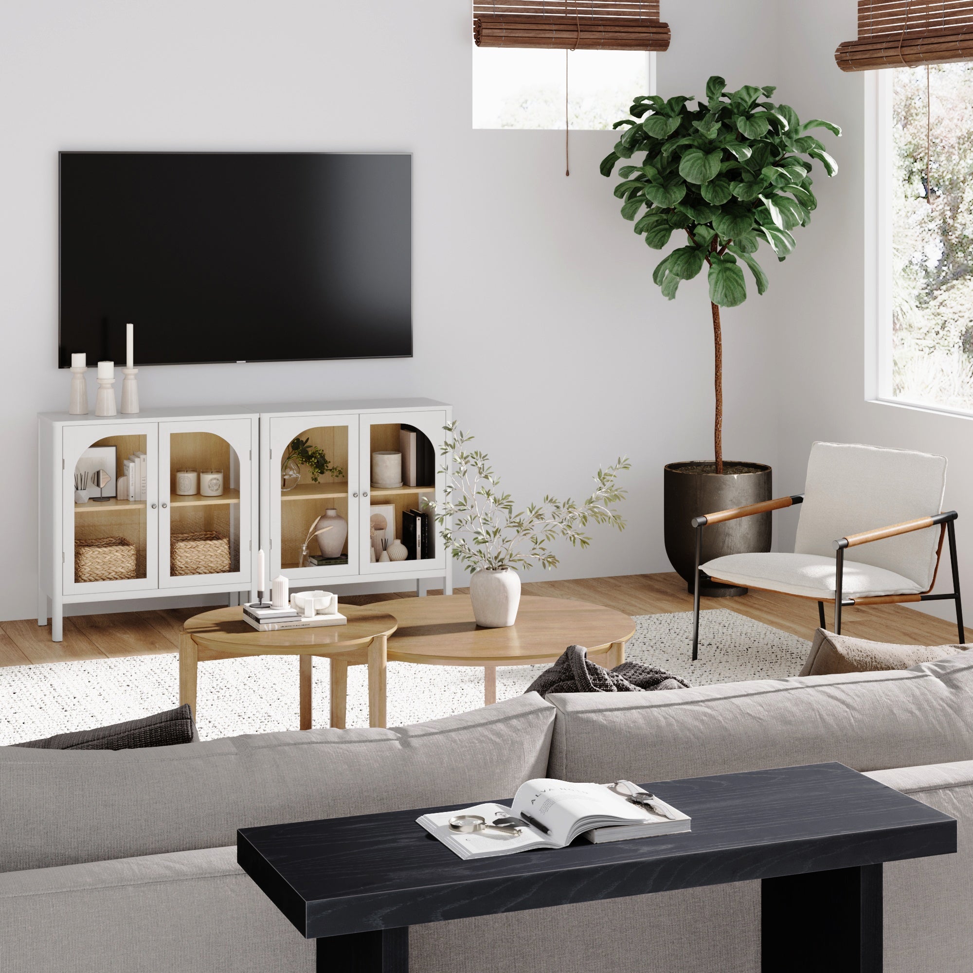 Mason Arched Glass Door TV Console | Nathan James