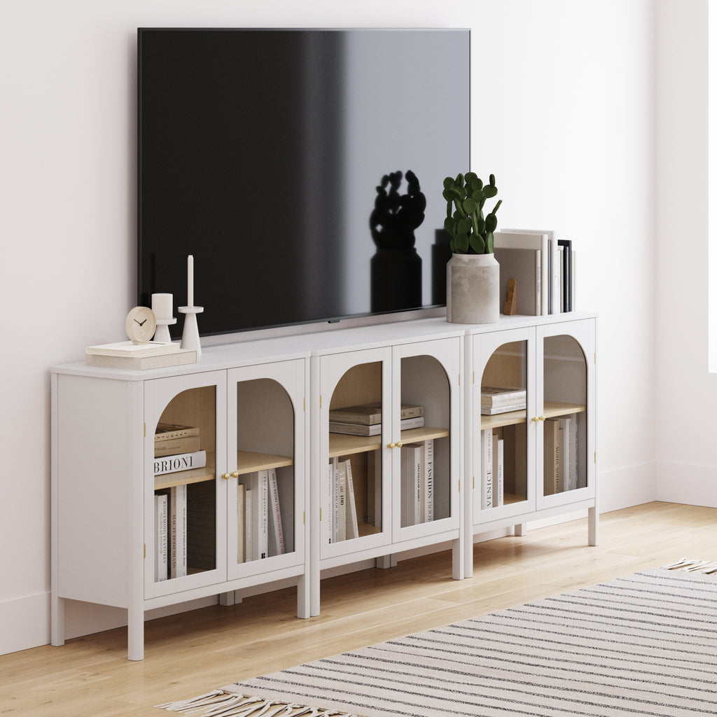 Arched Glass Door TV Console TVs up to 75"