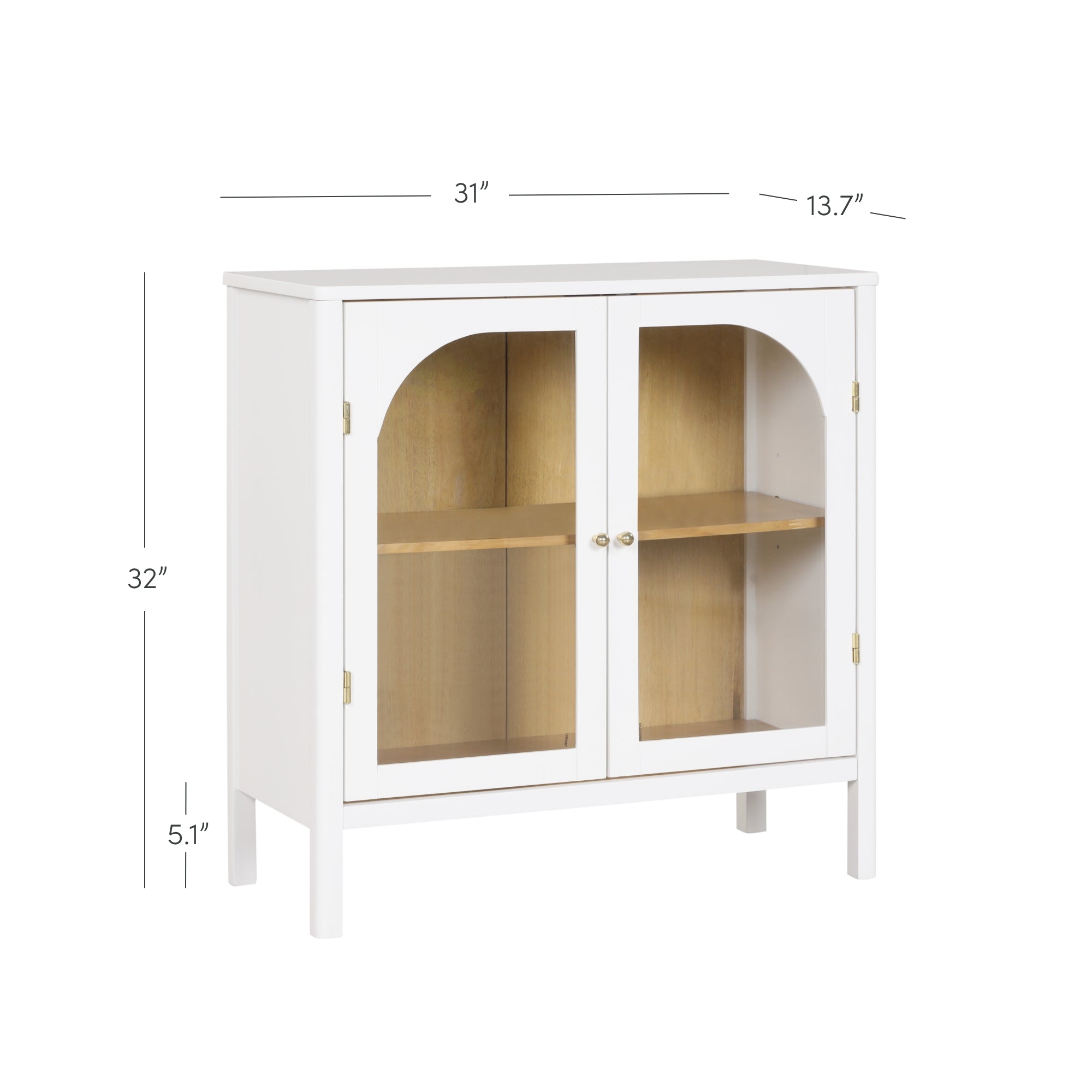 Mason Modern Farmhouse Storage Cabinet with Glass Doors - Thumbnail 5