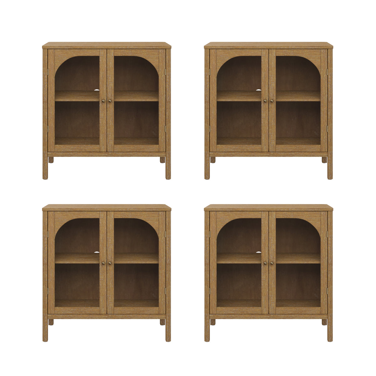 Arched Glass Door TV Console for TVs up to 100" Brown - Nathan James