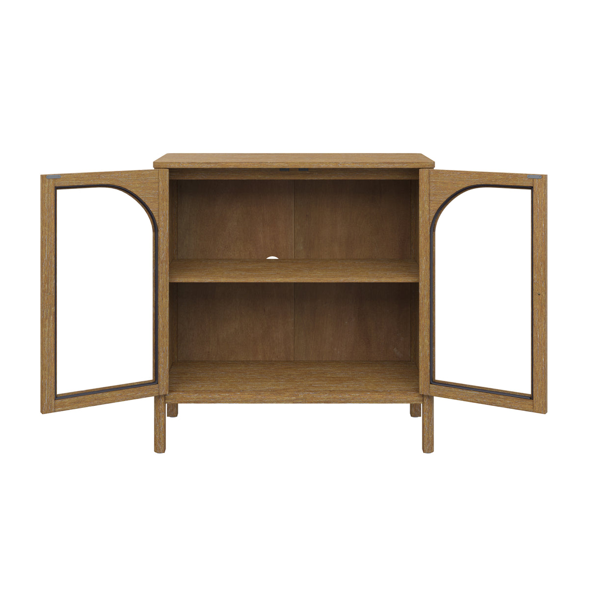 Arched Glass Door TV Console for TVs up to 65" Brown - Nathan James