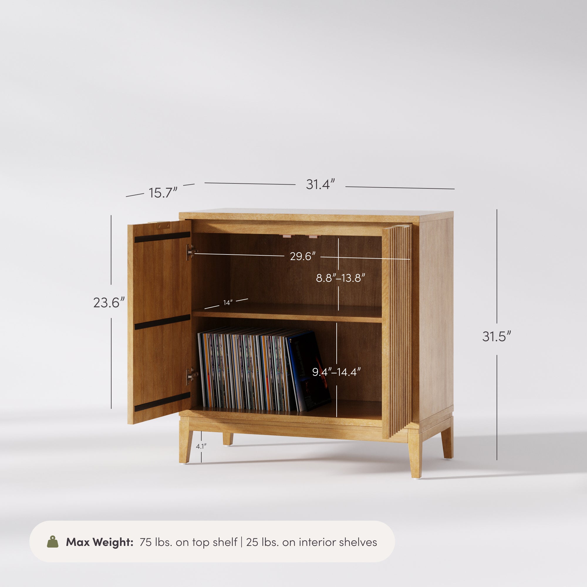 Bohemian Jasper Warm Pine Wood Storage Cabinet Doors | Nathan James